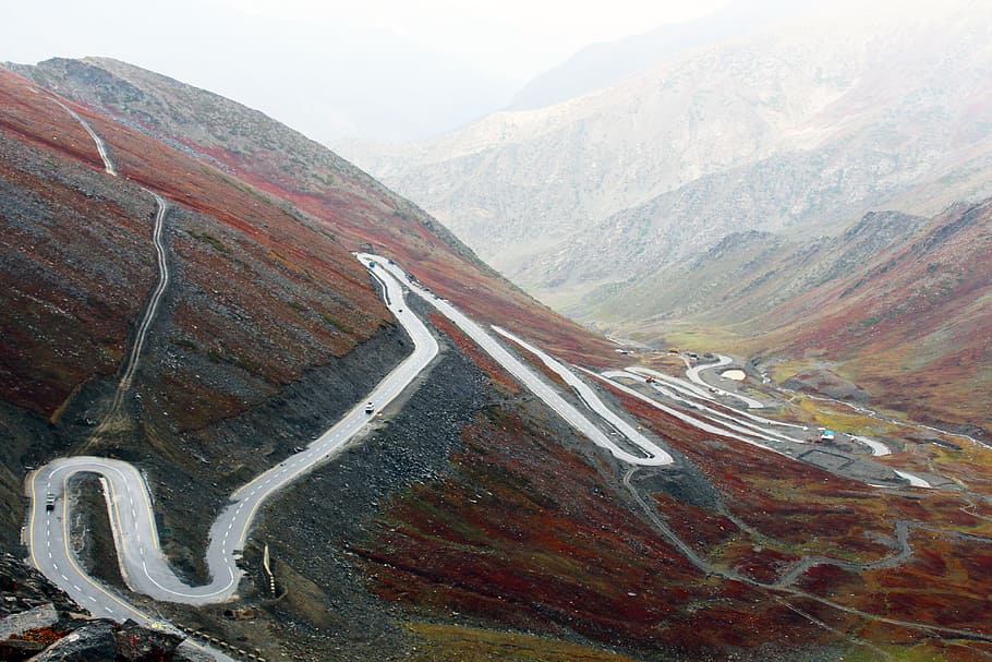 Top, View, Brown, Hill, Hd Wallpaper, Road Image, Turning - Cpec Road - HD Wallpaper 