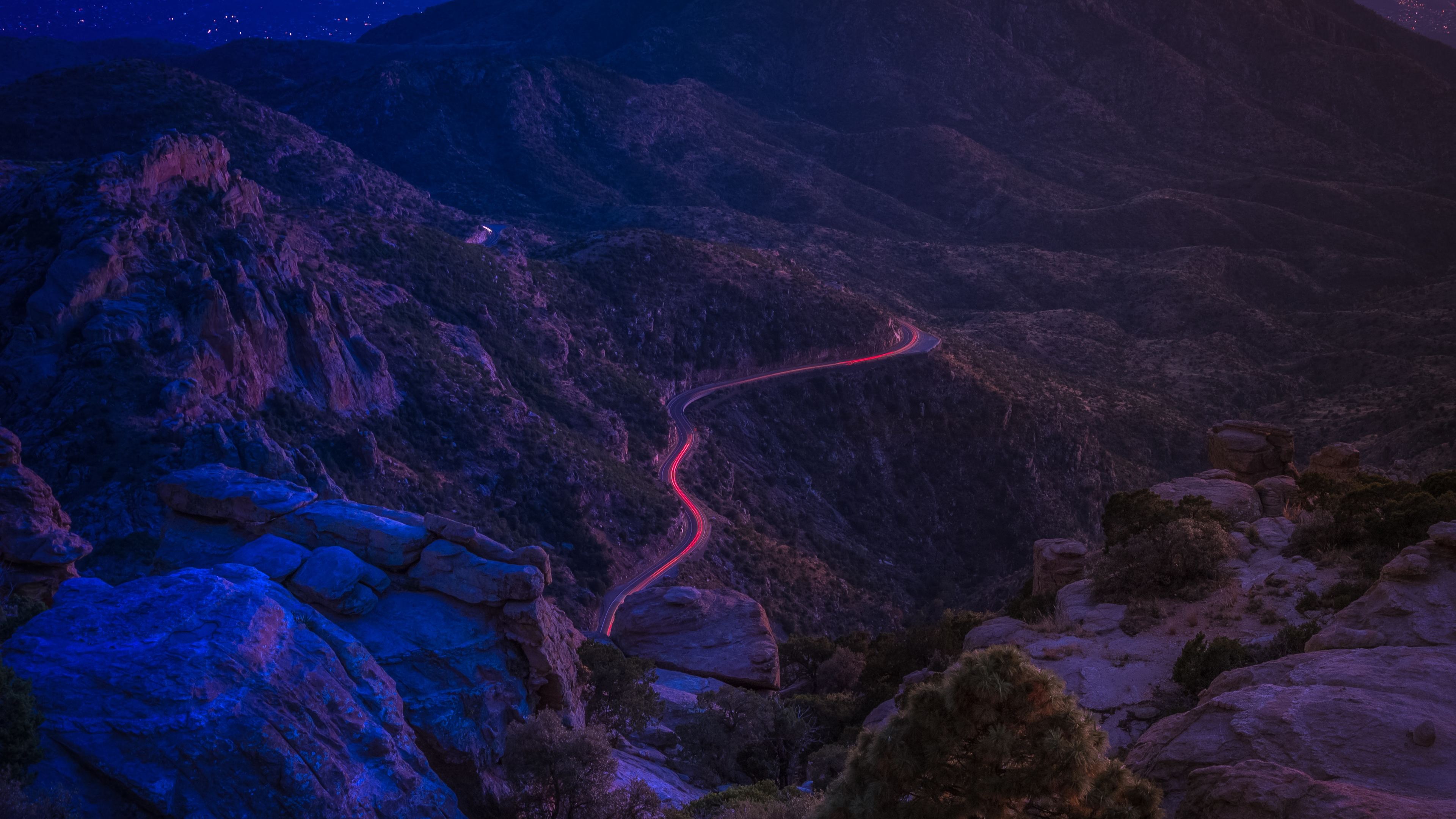 Trail Road Long Exposure 4k - 4k Mountain Road - HD Wallpaper 