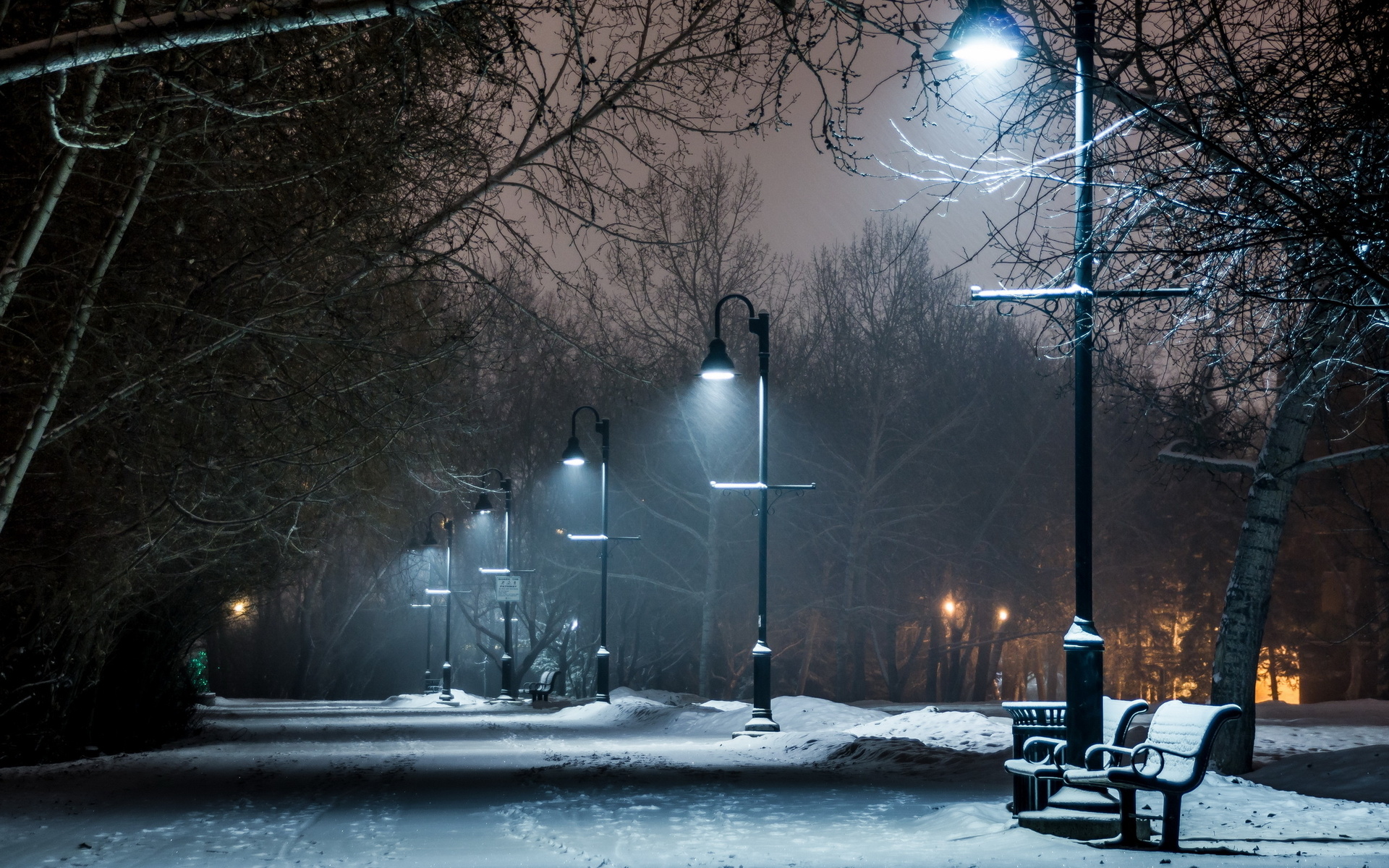 Night Snow Wallpaper Hd - HD Wallpaper 