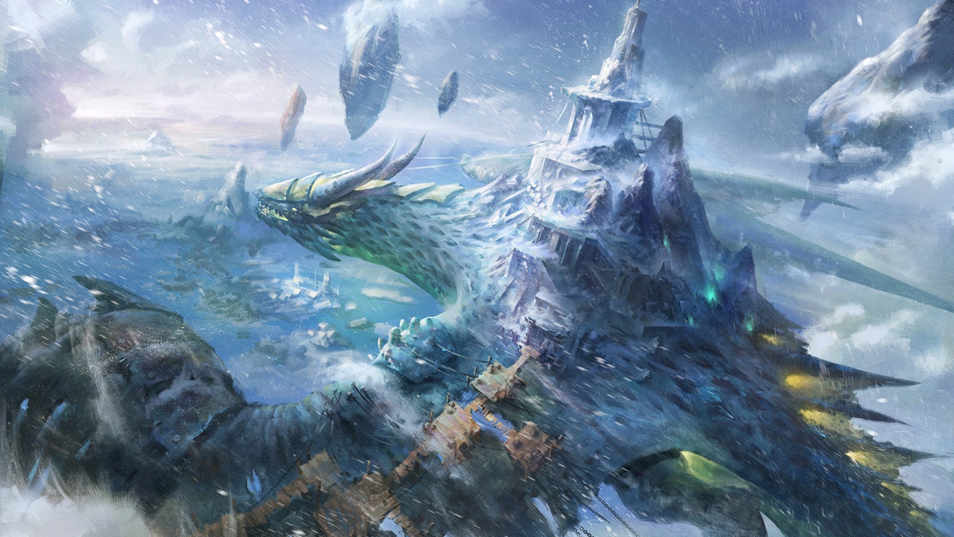 Snow Wallpaper Dragon - HD Wallpaper 