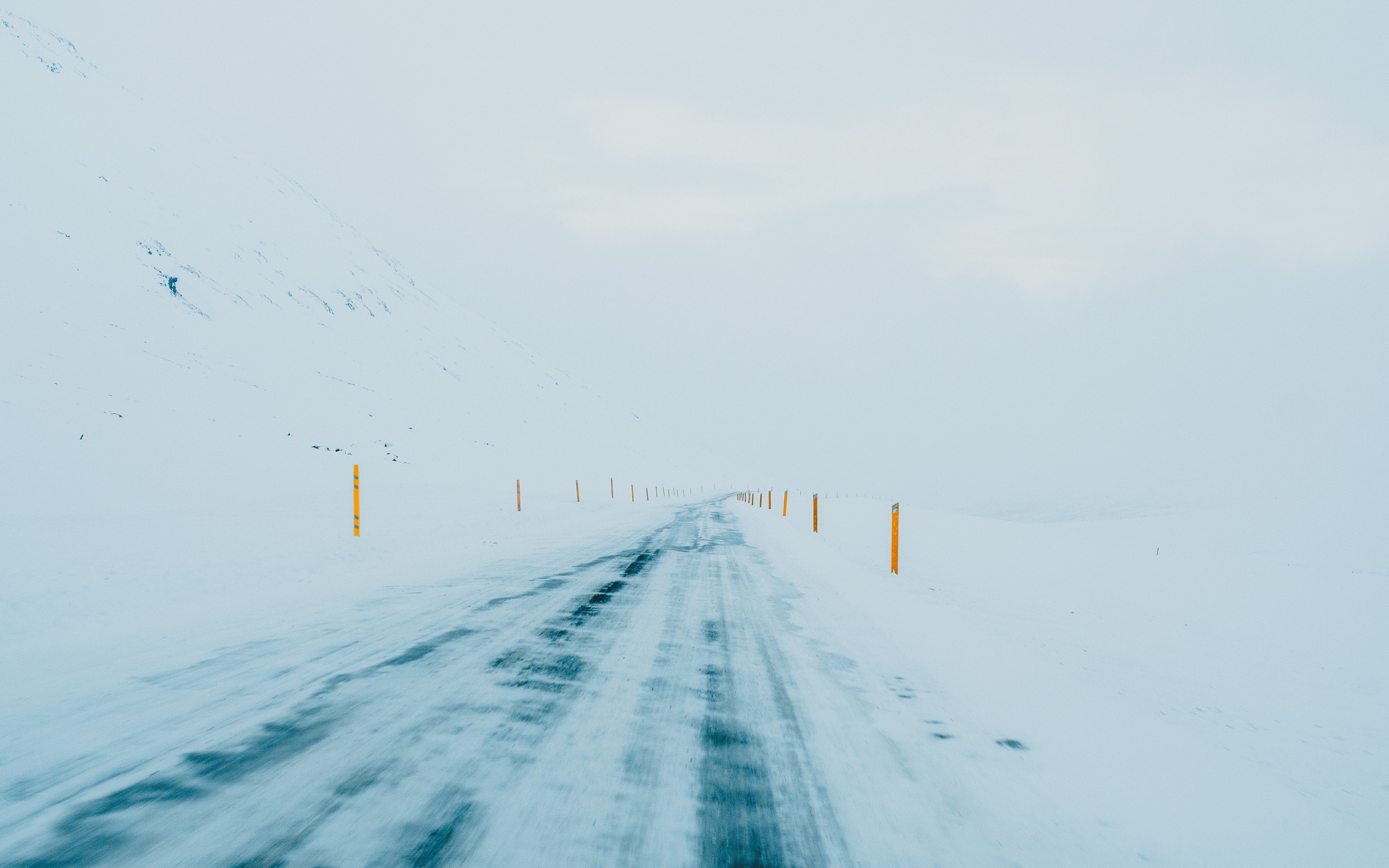 Wallpaper Of Nature, Road, Snow, Winter Background - HD Wallpaper 