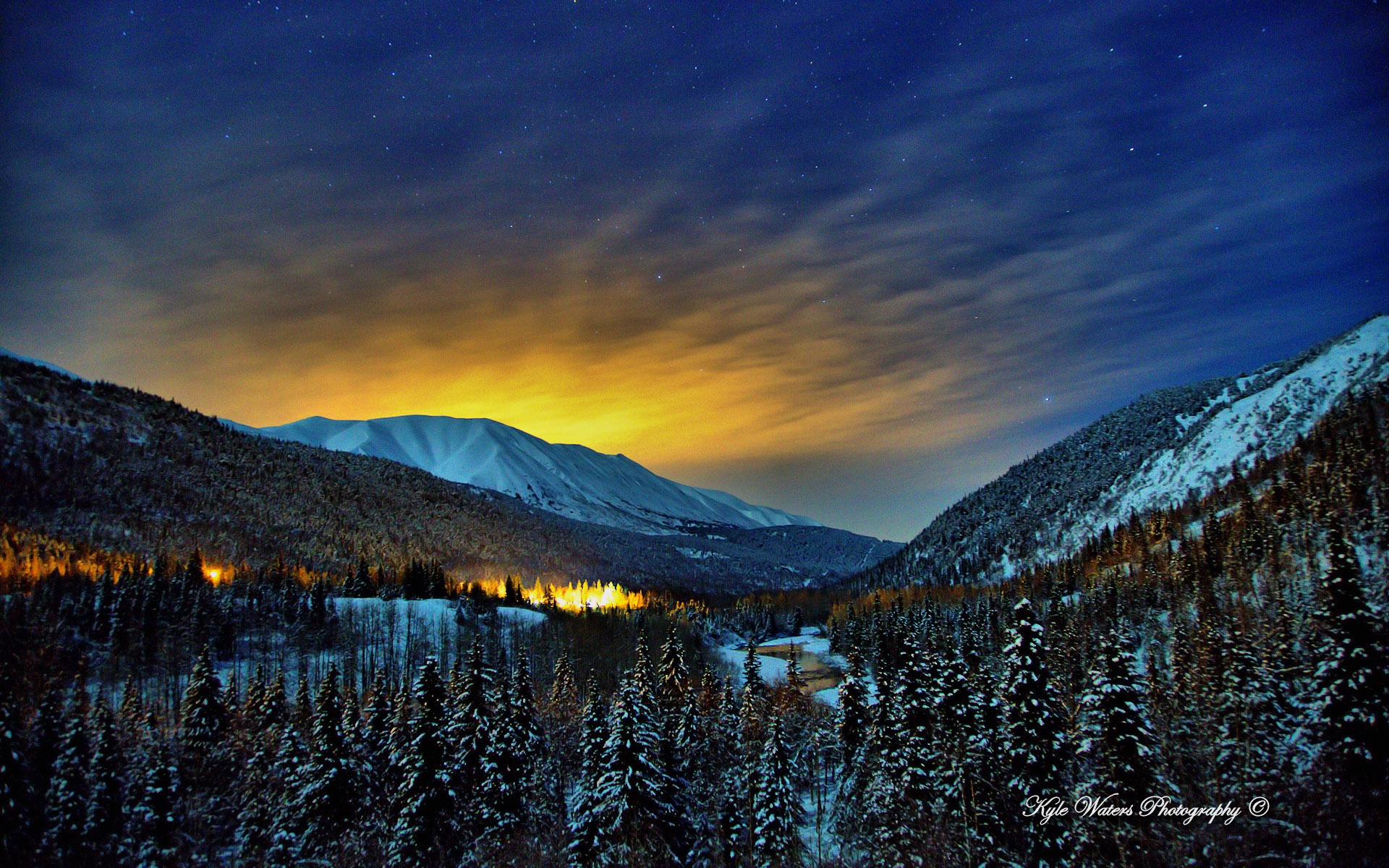 Alaska Winter Nights - High Resolution Alaska Landscapes - HD Wallpaper 