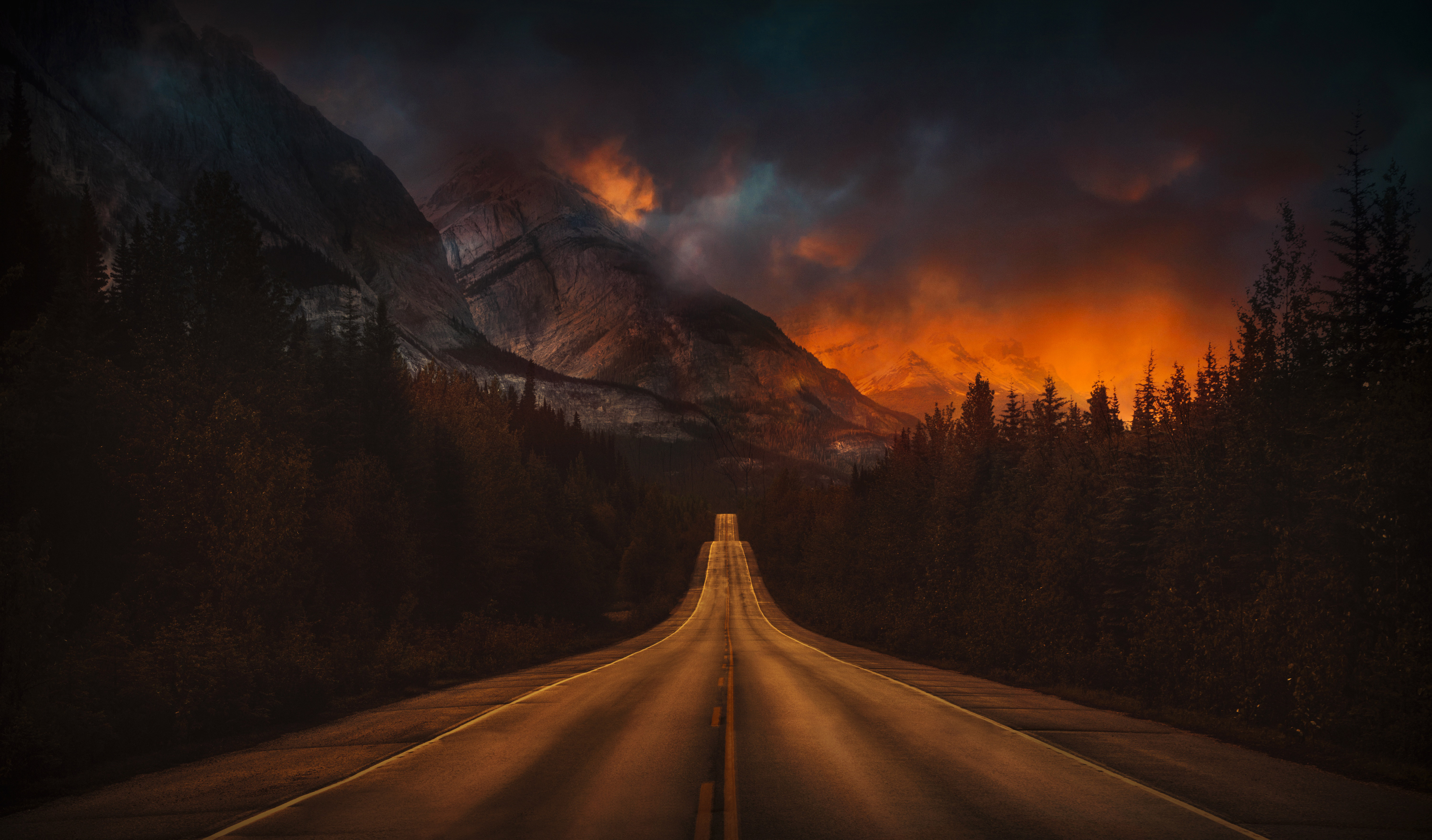 Road On Fire Hd - HD Wallpaper 
