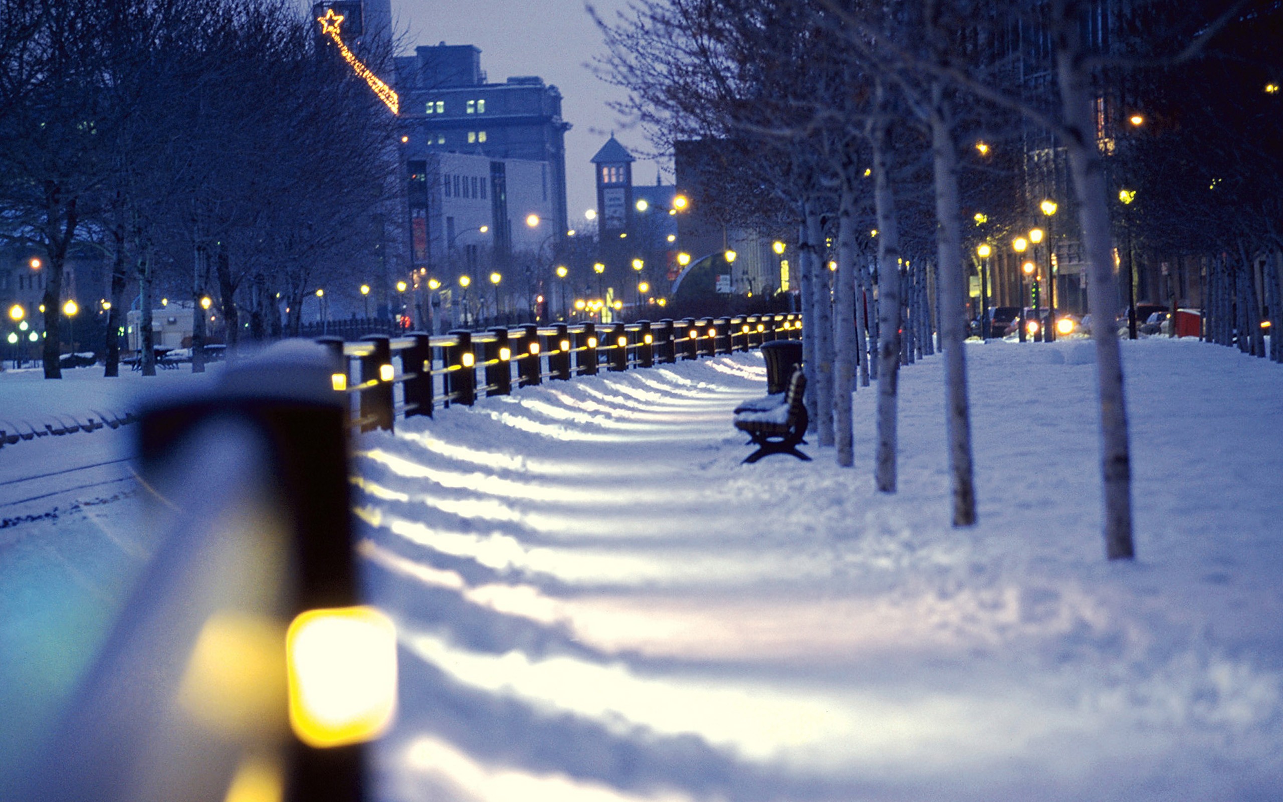 Snow Night Wallpaper - HD Wallpaper 