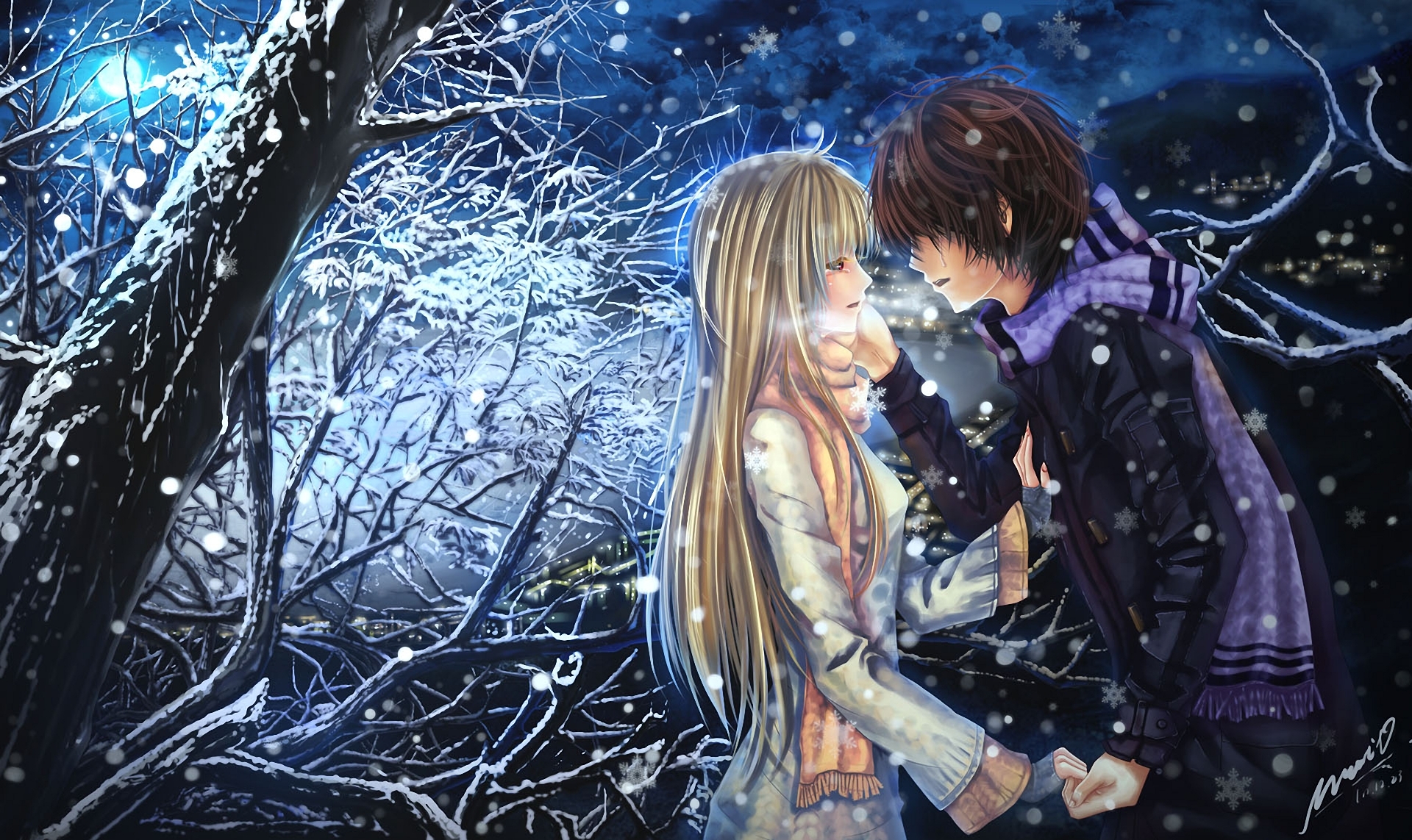 anime winter couple