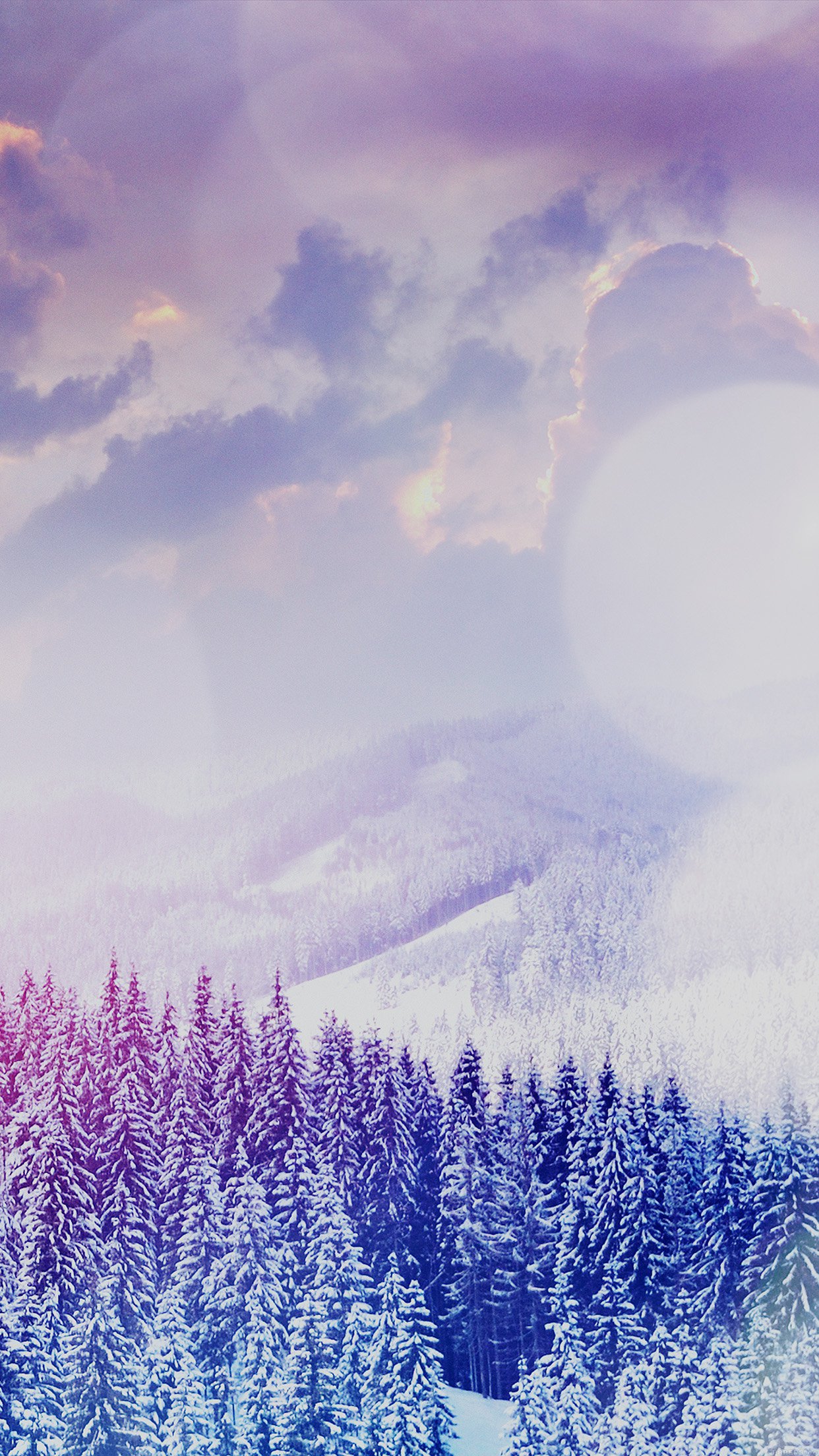 Winter Mountain Snow White Blue Flare Nature Android - HD Wallpaper 