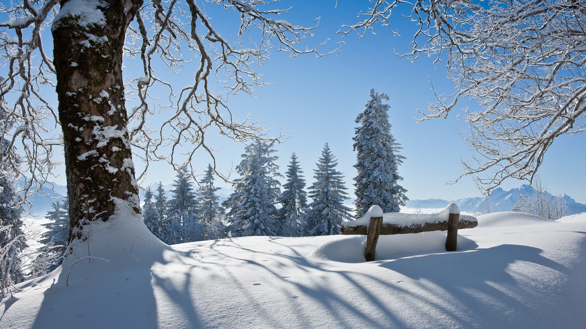 Winter Schnee-schöne Landschaft Hd Wallpaper - Large Scenery - HD Wallpaper 