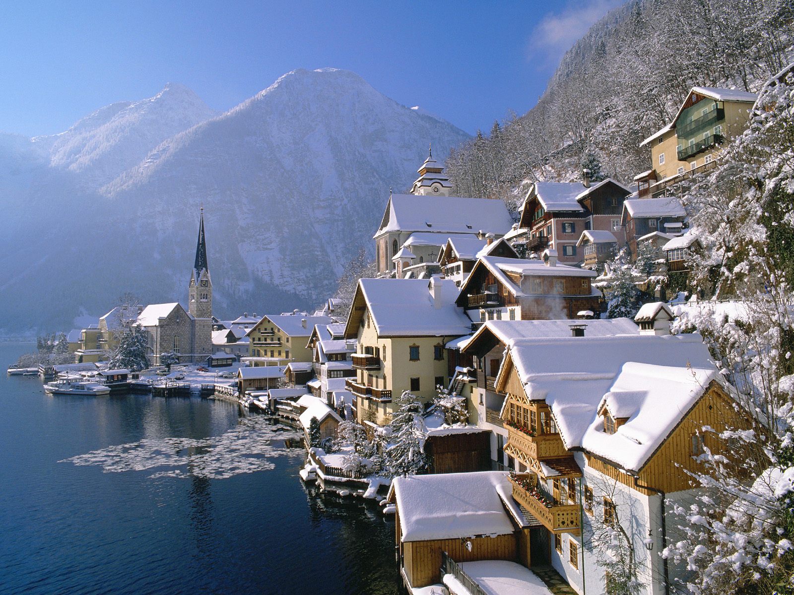 Hallstatt Winter - HD Wallpaper 