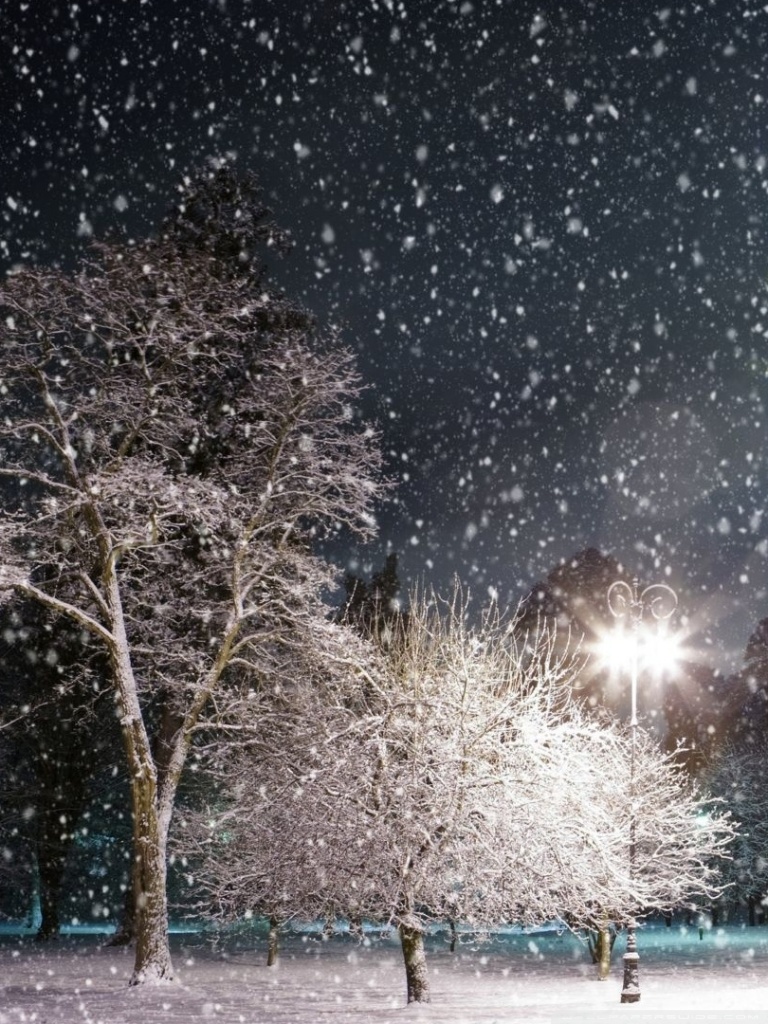 Night Snow Wallpaper Phone - HD Wallpaper 
