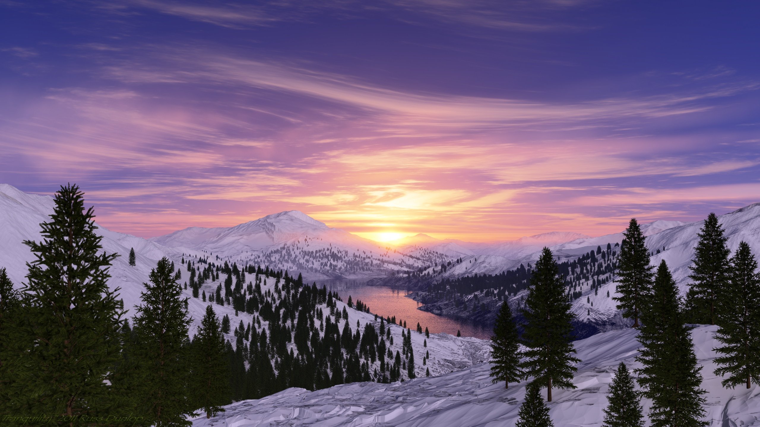 Awesome Winter Free Wallpaper Id - Mountain Sunrise - HD Wallpaper 