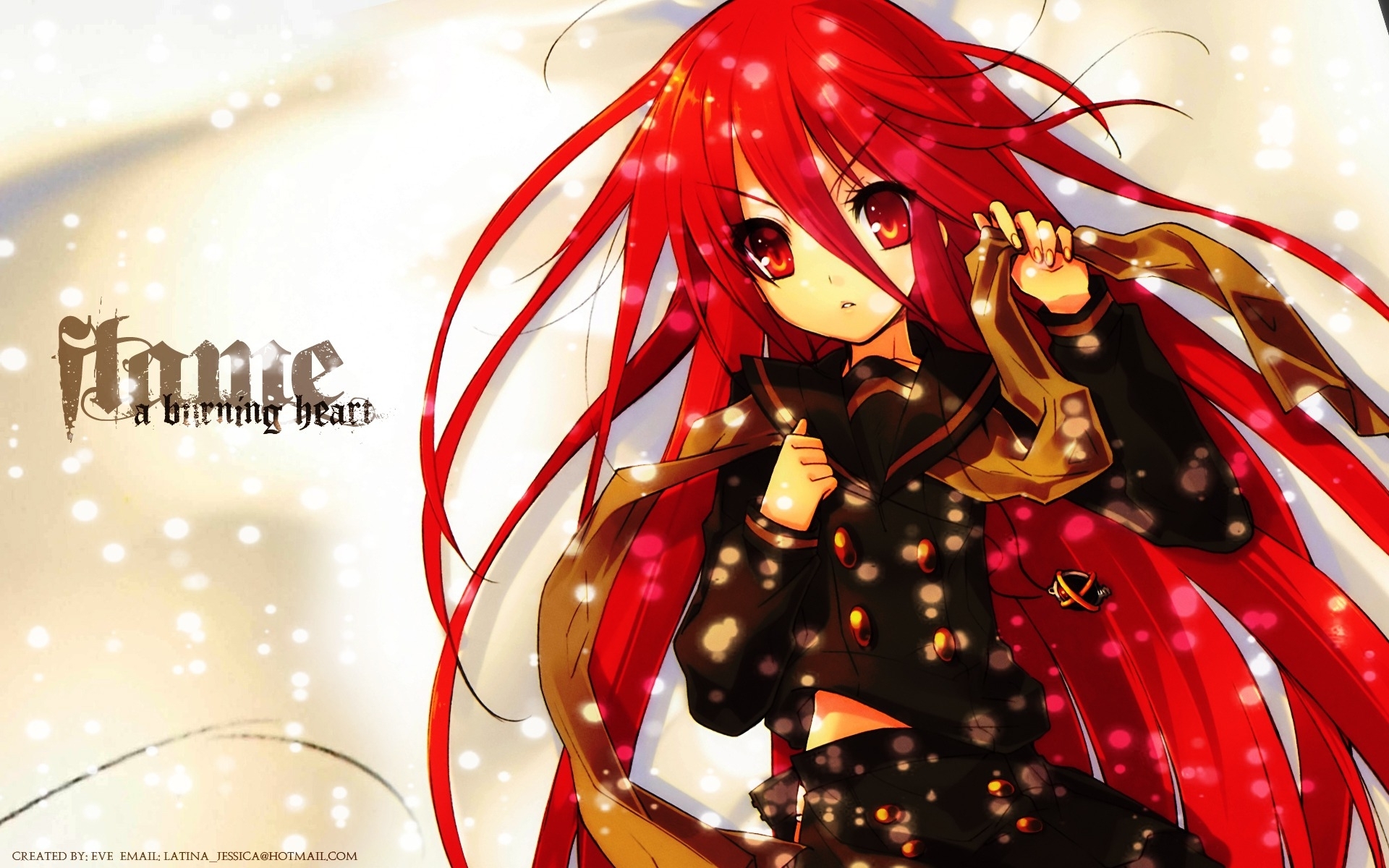 Anime Girl Red Hair - HD Wallpaper 