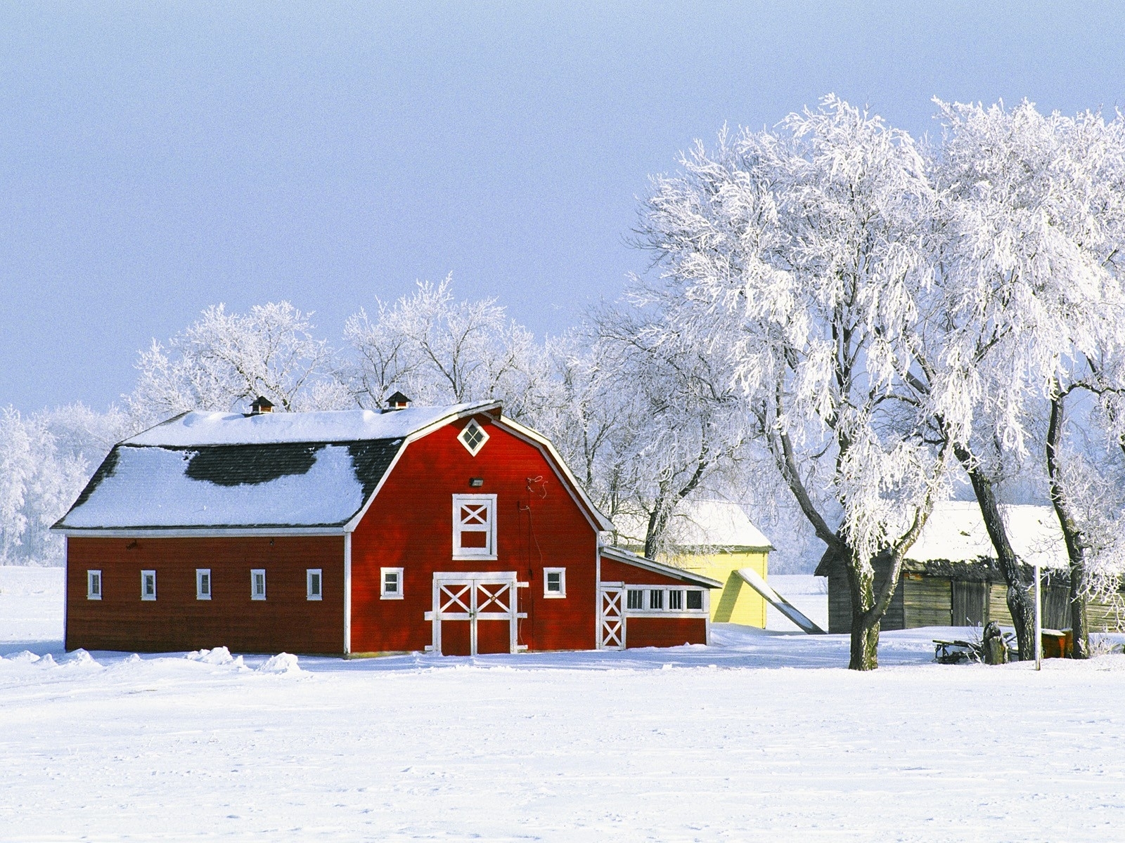 Winter Farm Desktop Background - HD Wallpaper 