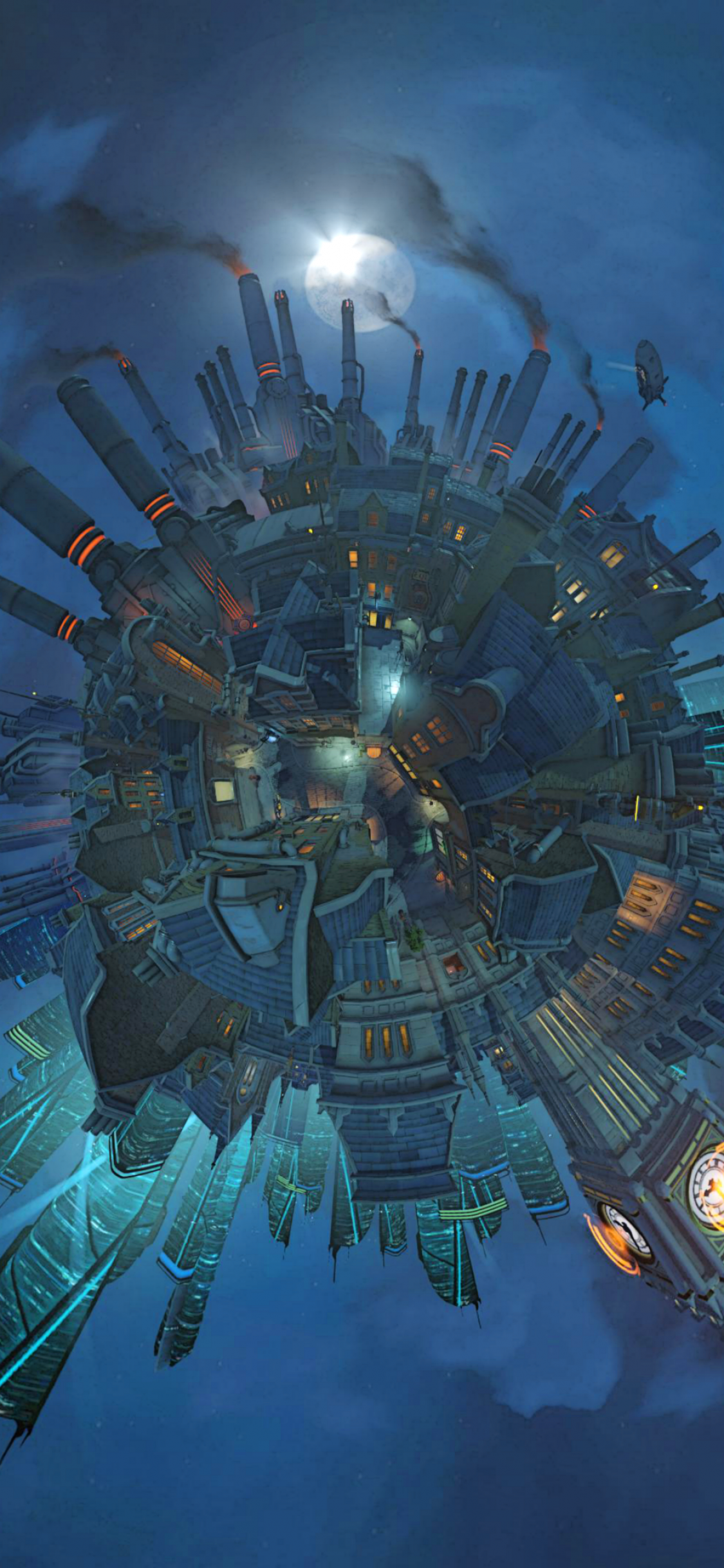 Overwatch, Artwork, Moon, Night, Cyberpunk - HD Wallpaper 