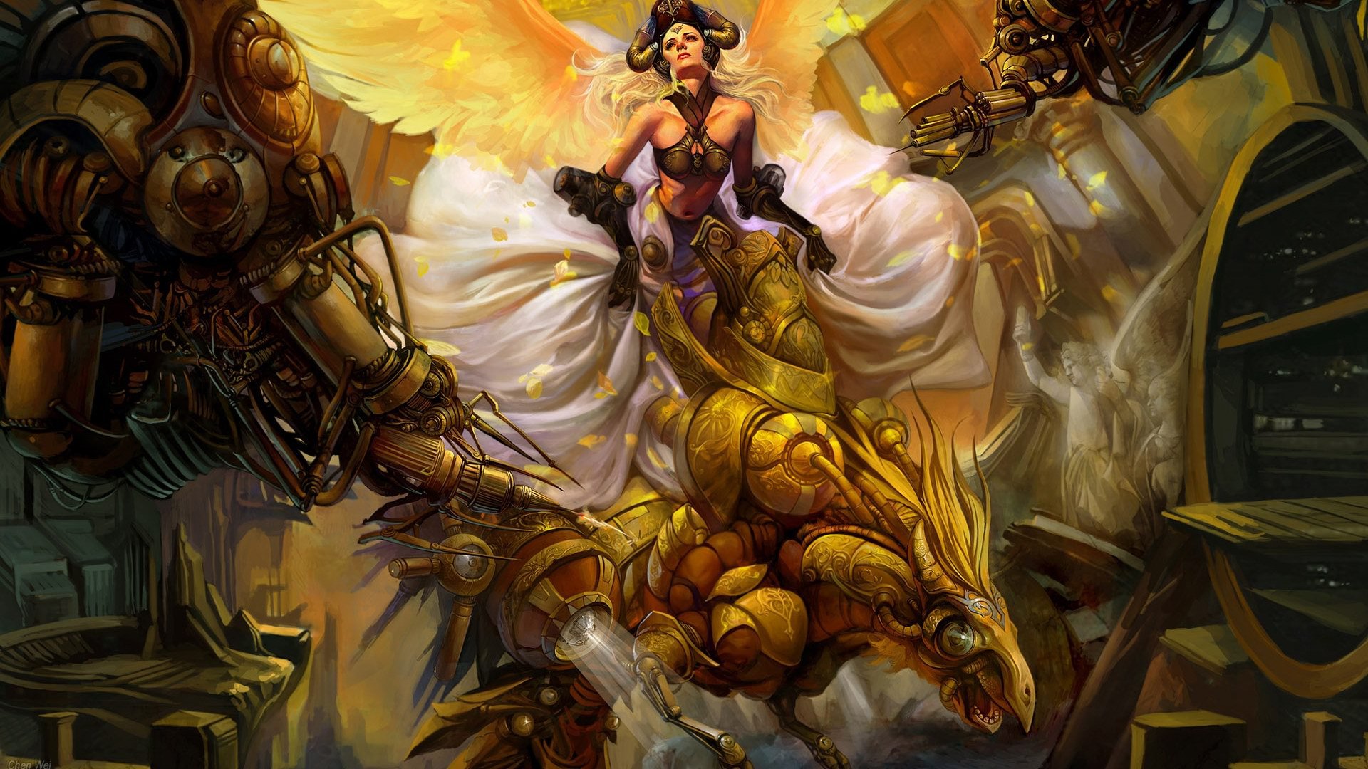 Steampunk Computer Wallpaper - Reveillark Mtg - HD Wallpaper 