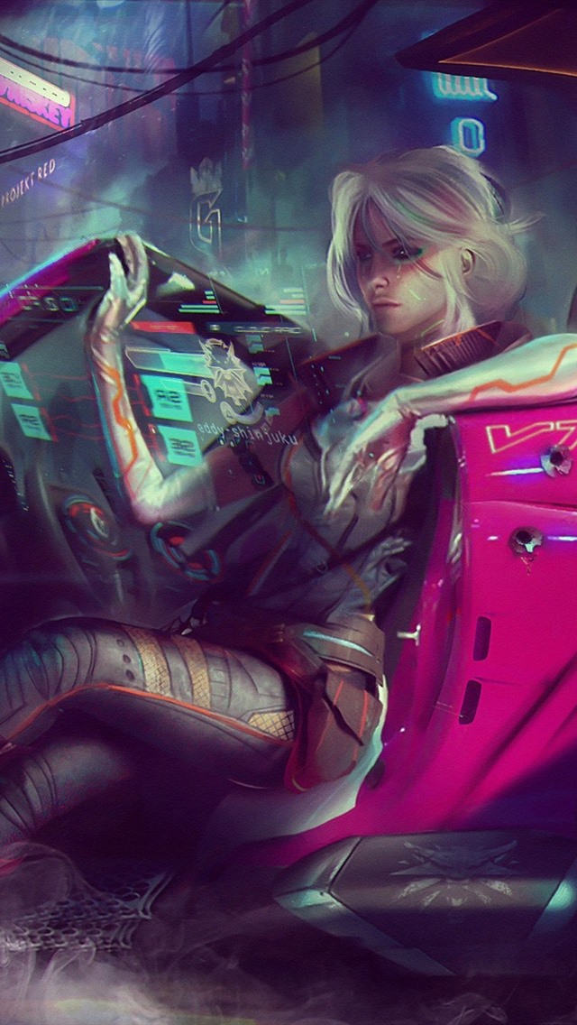 Iphone Wallpaper Cyberpunk 2077, Girl, Car, Art Picture - Cyberpunk 2077 Wallpaper Iphone - HD Wallpaper 