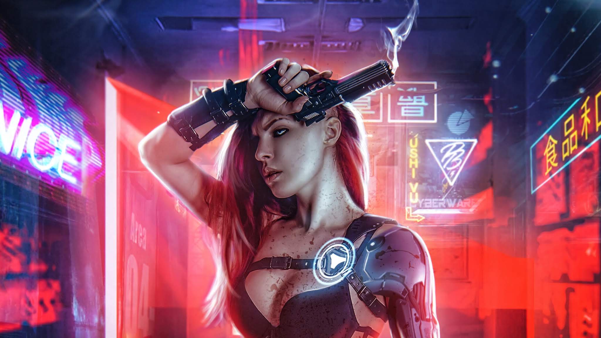 Cyberpunk, Artist, Artwork, Digital Art, Hd, 4k, Artstation, - Cyberpunk Girl Wallpaper 4k - HD Wallpaper 