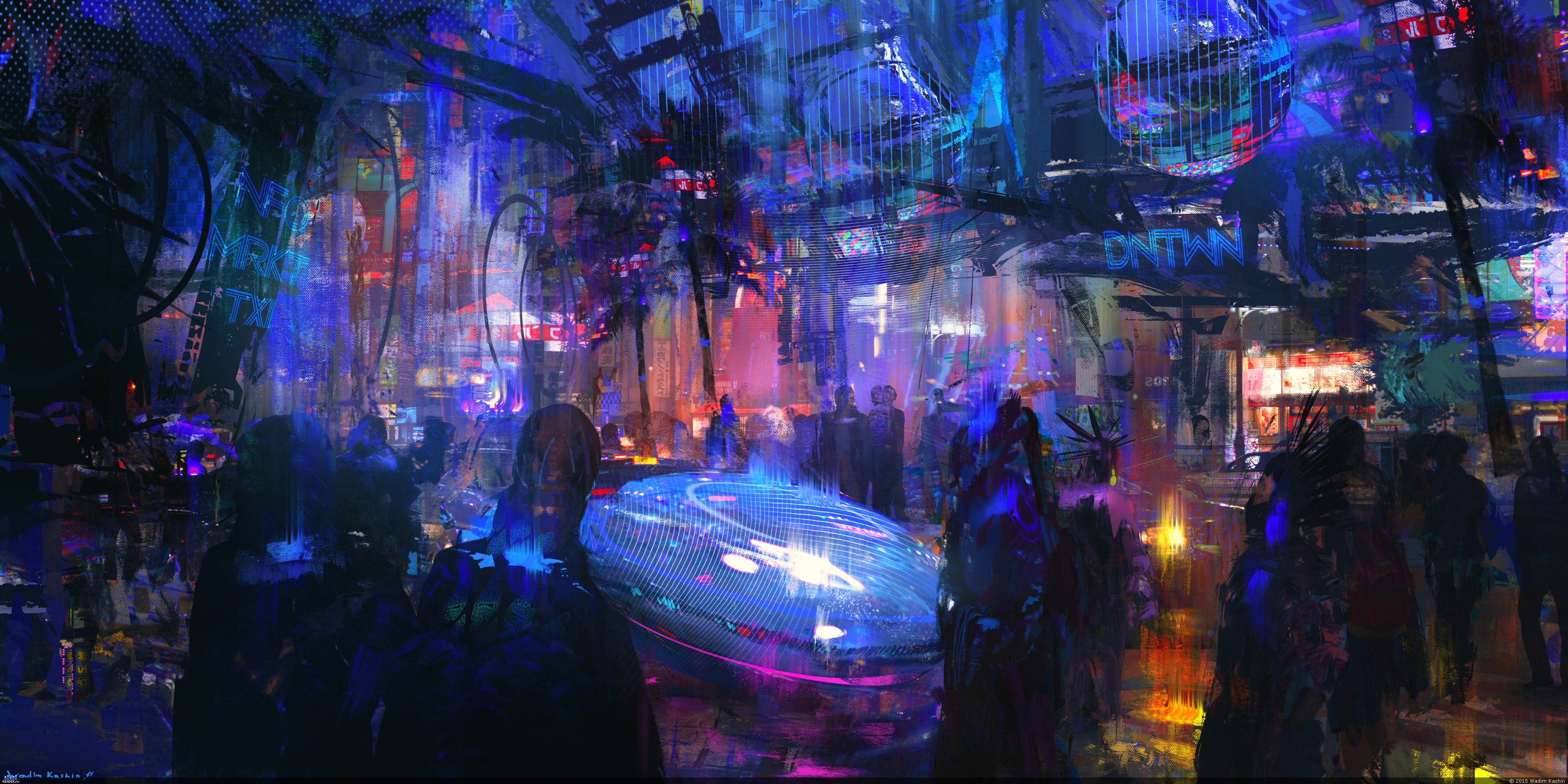 Futuristic City Neon Lights - HD Wallpaper 