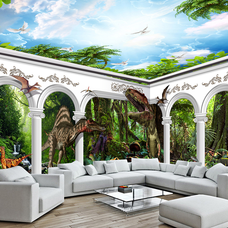 3d Hd Jurassic Park Explore The World Of Dinosaurs - Whole Room Murals - HD Wallpaper 