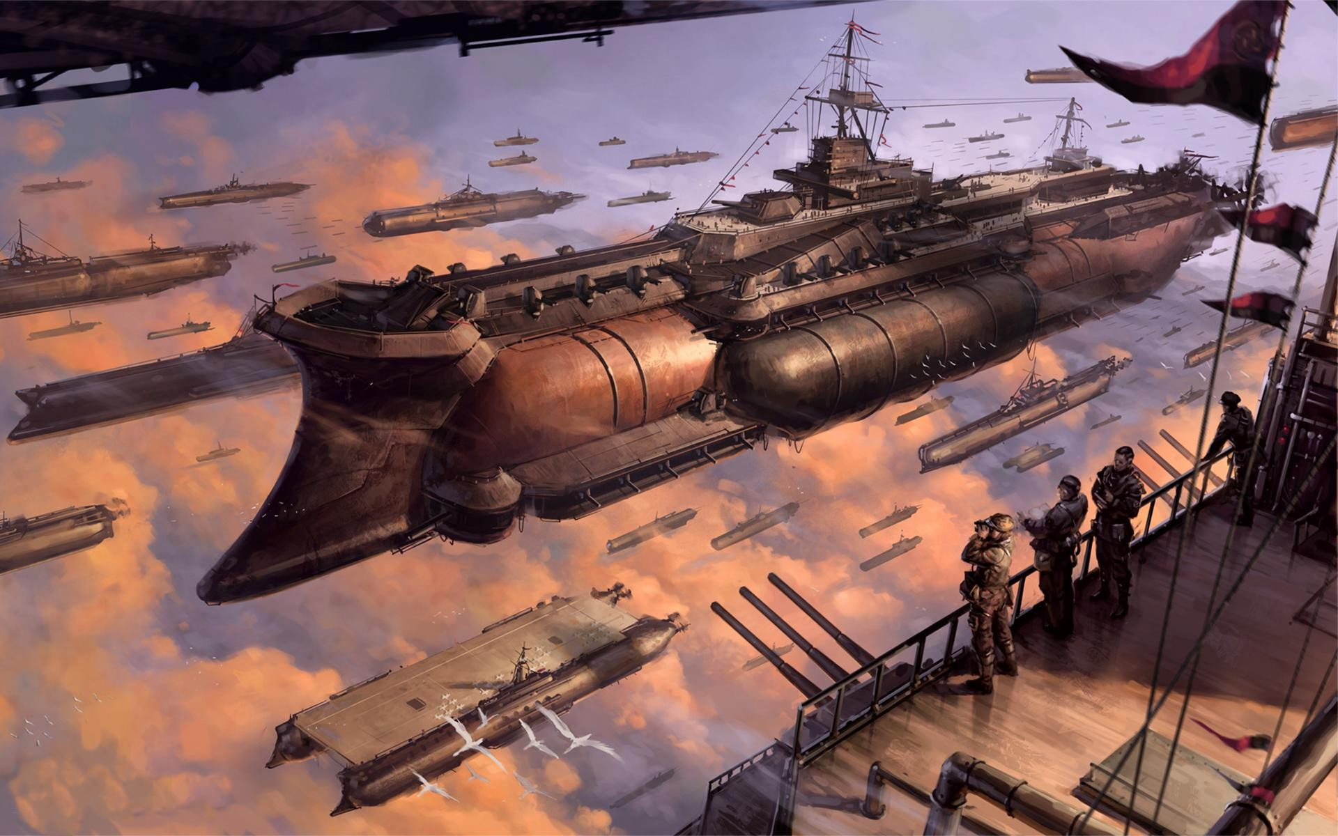 Steampunk Battleships - Airships Steampunk - HD Wallpaper 