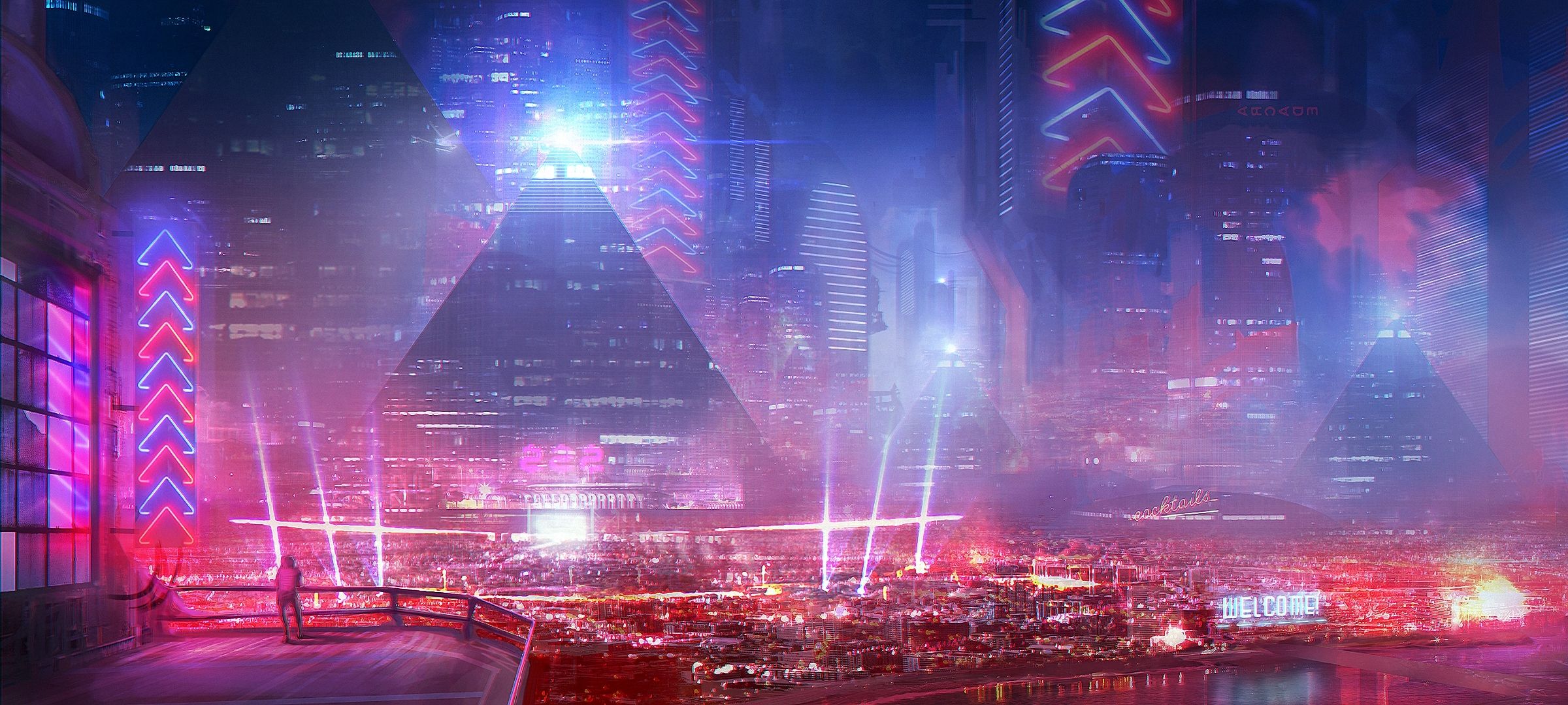 Cyberpunk City - 2400x1080 Wallpaper 