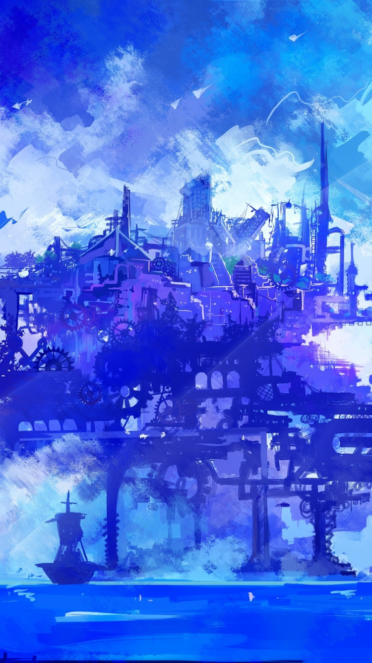 Cyber City, Anime, Cyberpunk, Artwork, Wallpaper - Cyber Wallpaper Iphone Hd - HD Wallpaper 