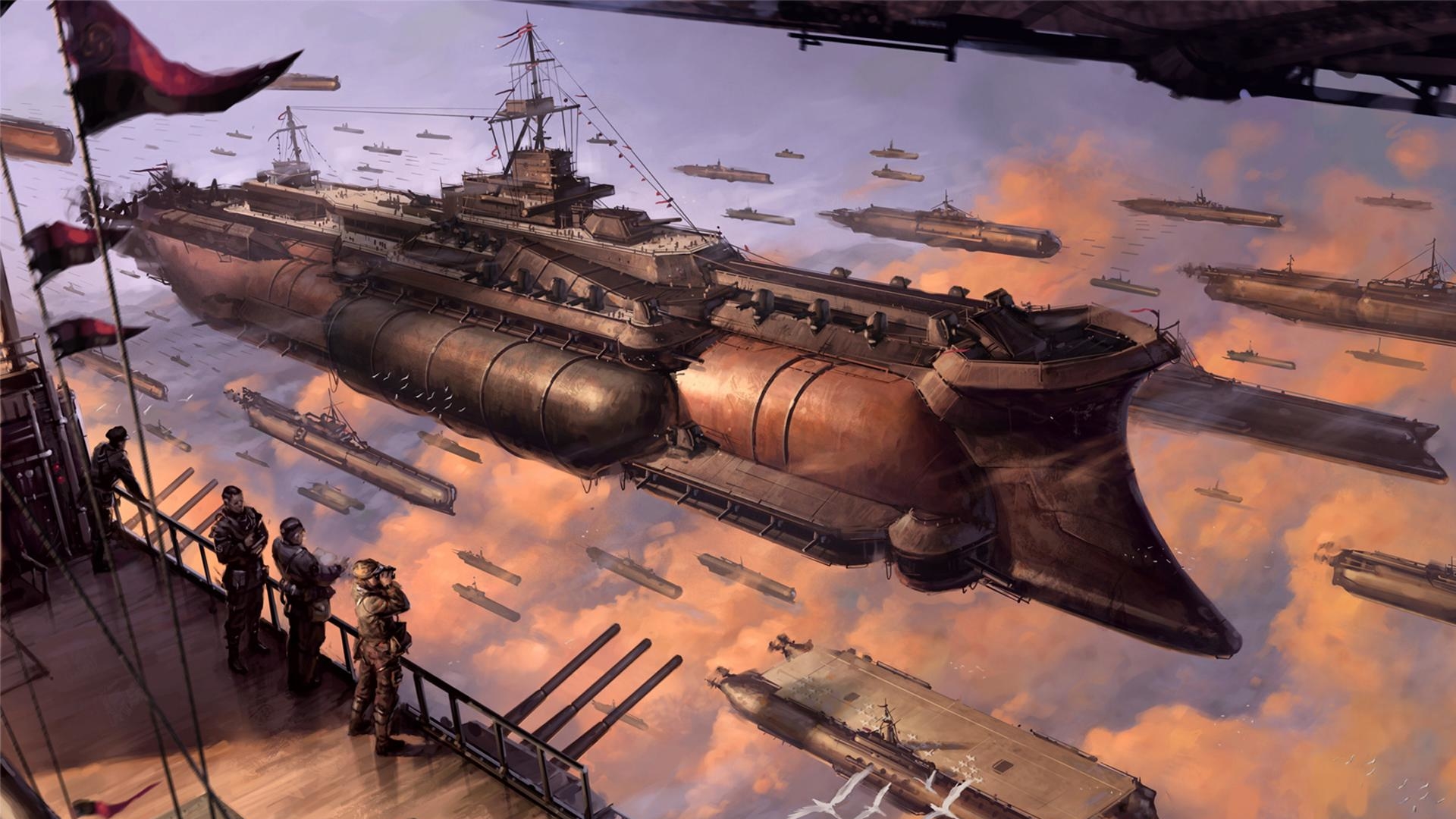 Steampunk Starship - HD Wallpaper 