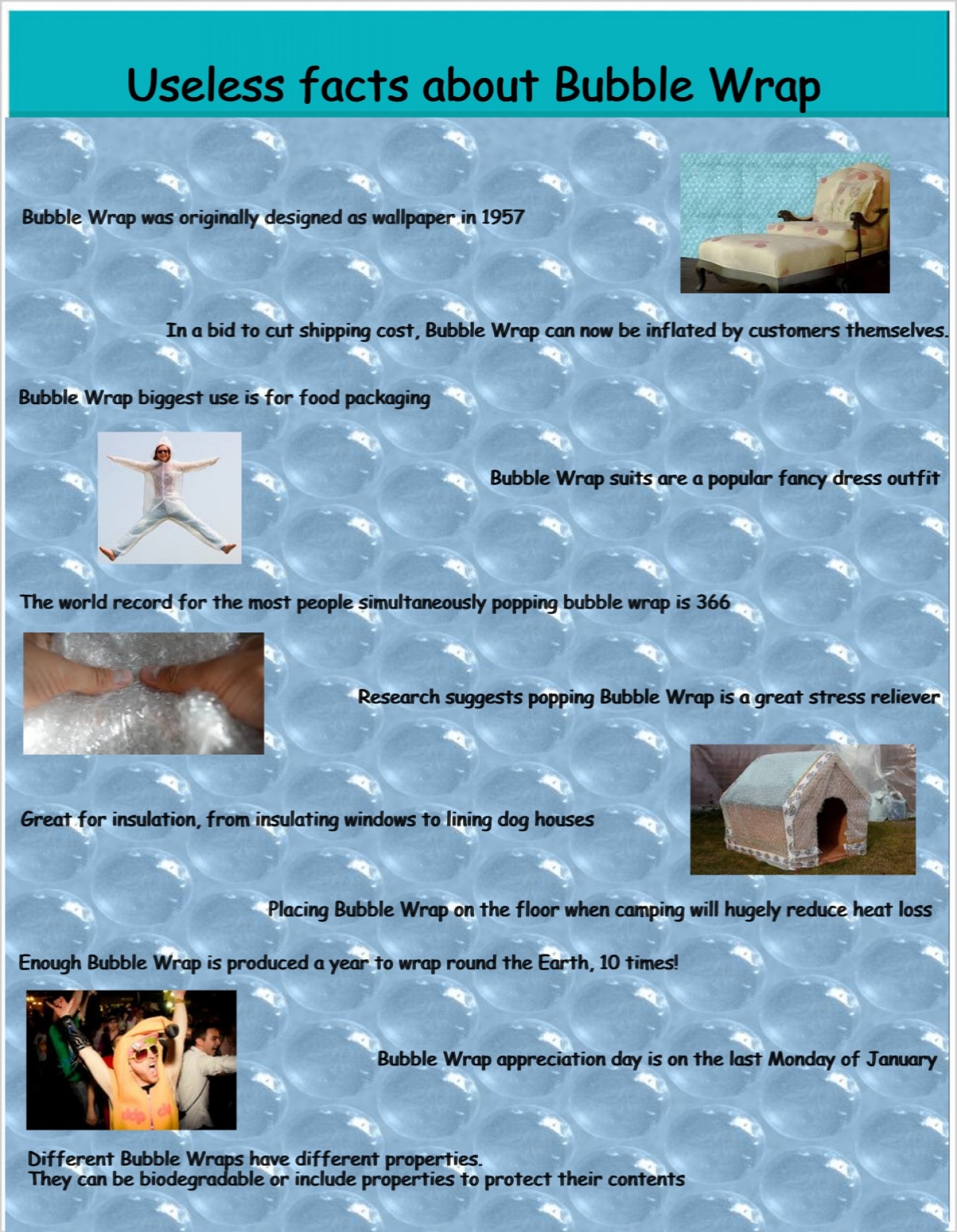 Facts About Bubble Wrap Infographic - Snow - HD Wallpaper 