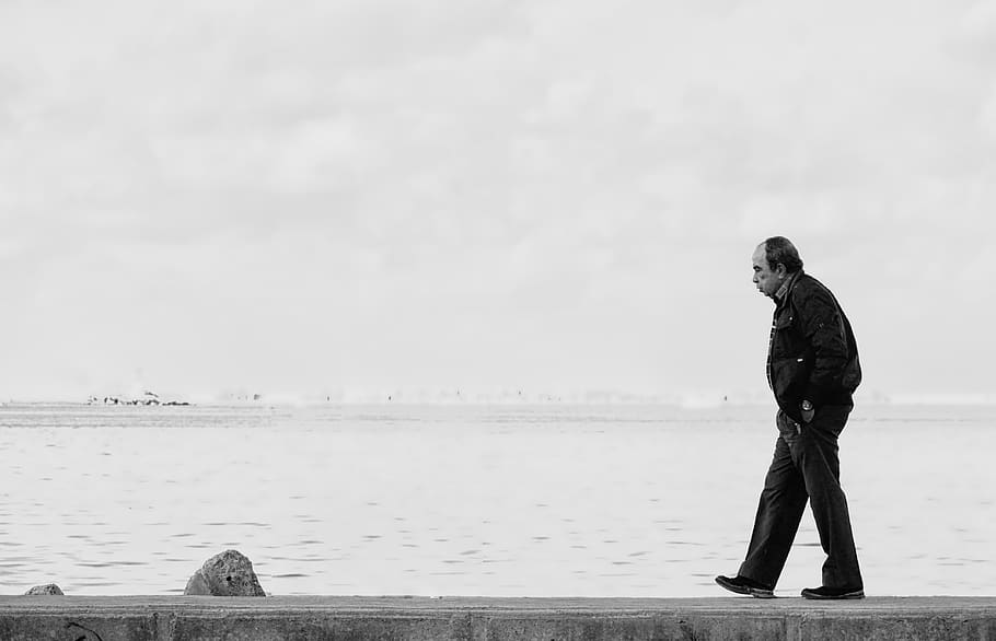 Egypt, Alexandria, Alone, Landscape, Blackandwhite, - Sea - HD Wallpaper 