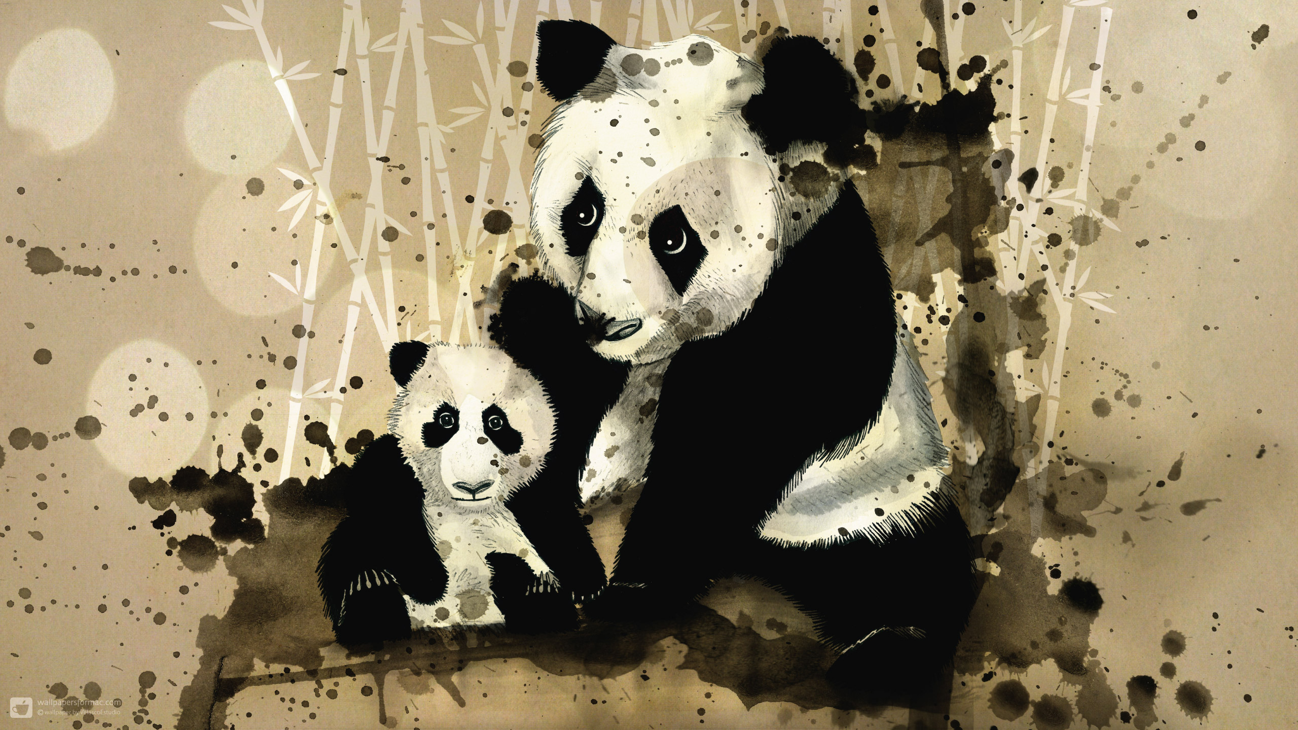 Abstract Panda Wallpaper For Desktop - HD Wallpaper 