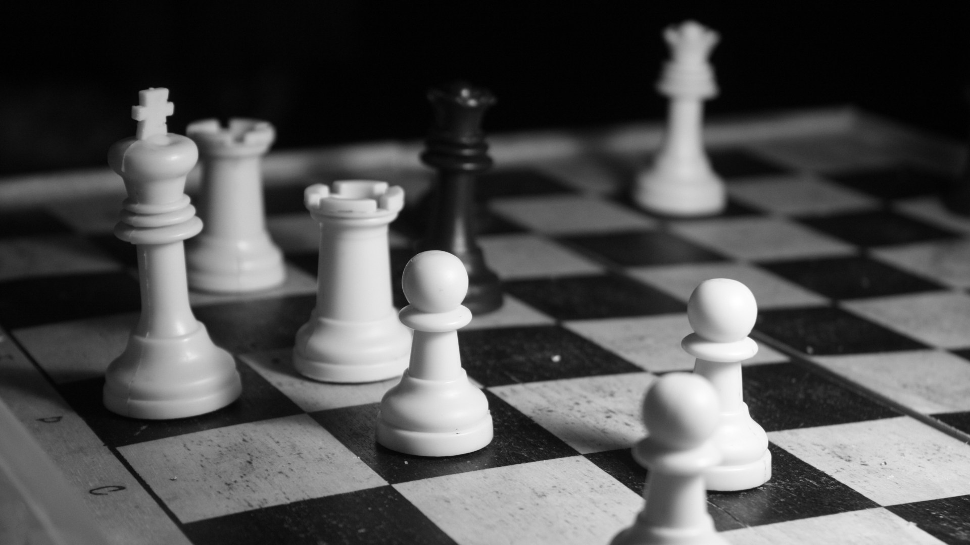 Chess Black And White Photography - HD Wallpaper 