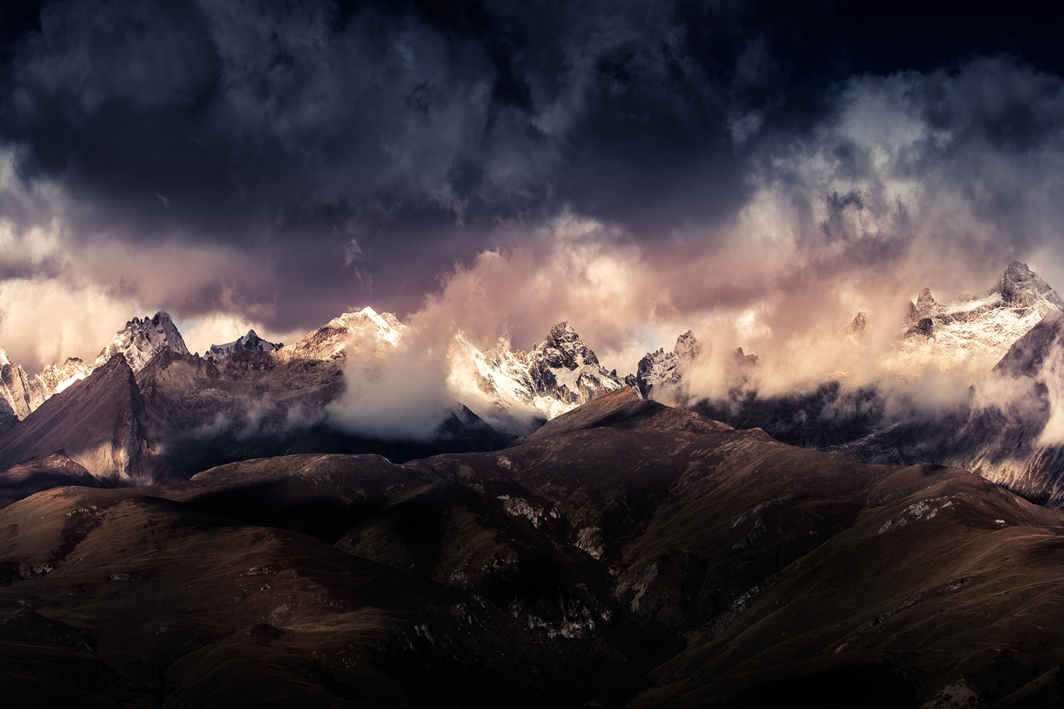 Photo Wallpaper Tibet Snow Mountain - Summit - HD Wallpaper 