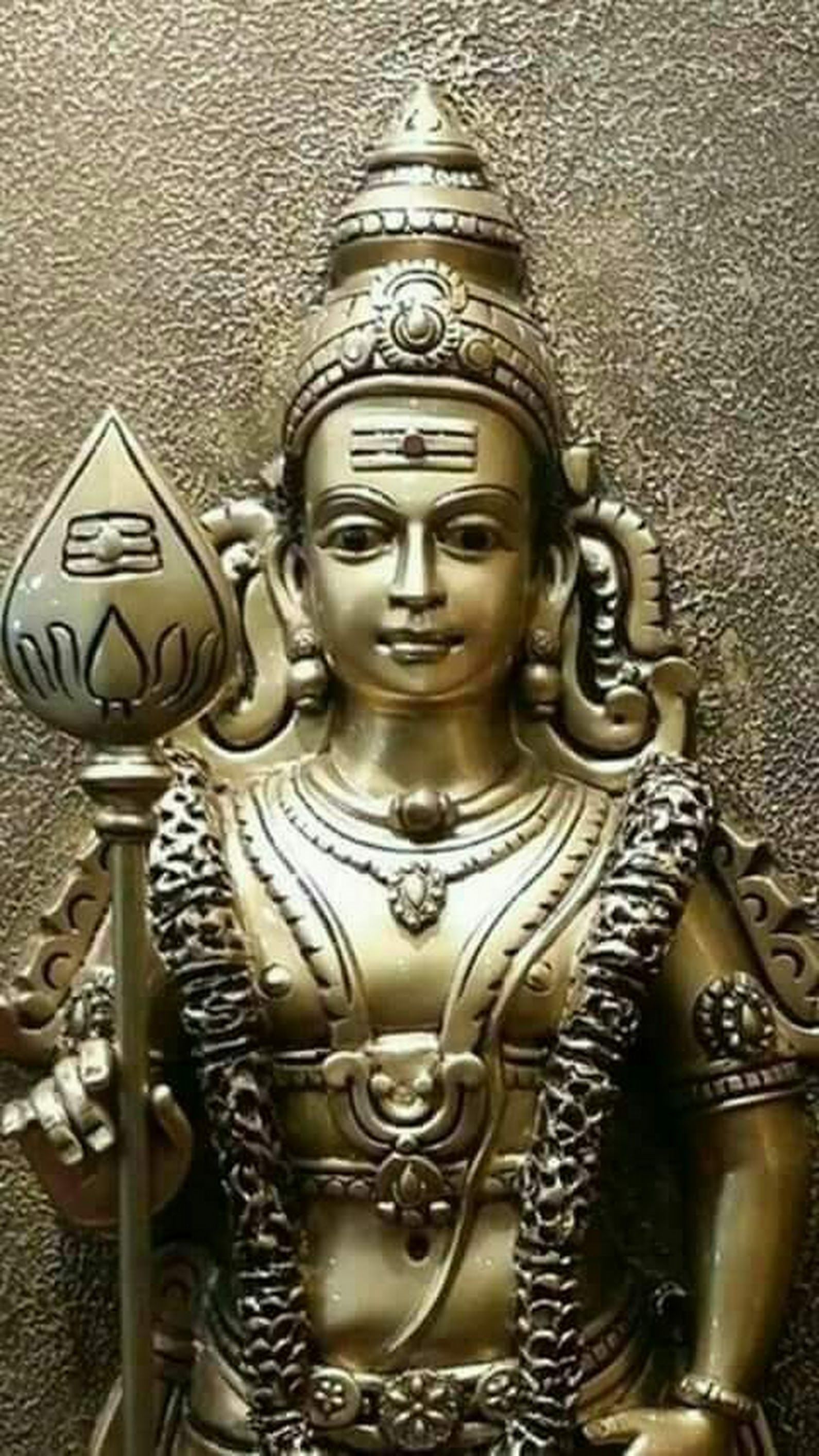 Lord Murugan Gold Statue - HD Wallpaper 