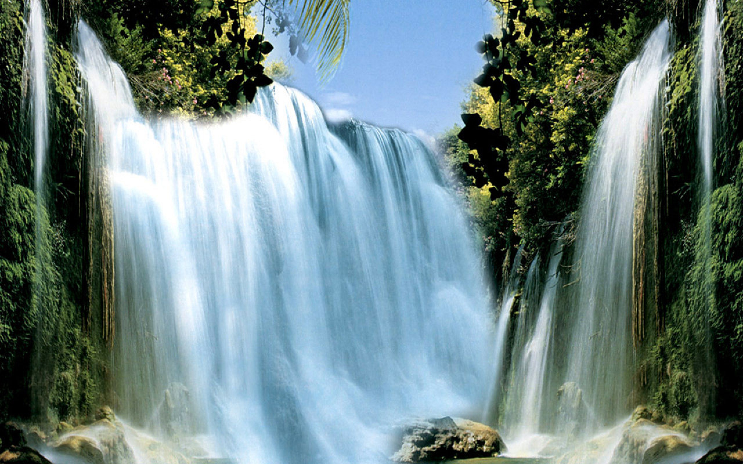 Tropical Waterfall Hd Pics - HD Wallpaper 