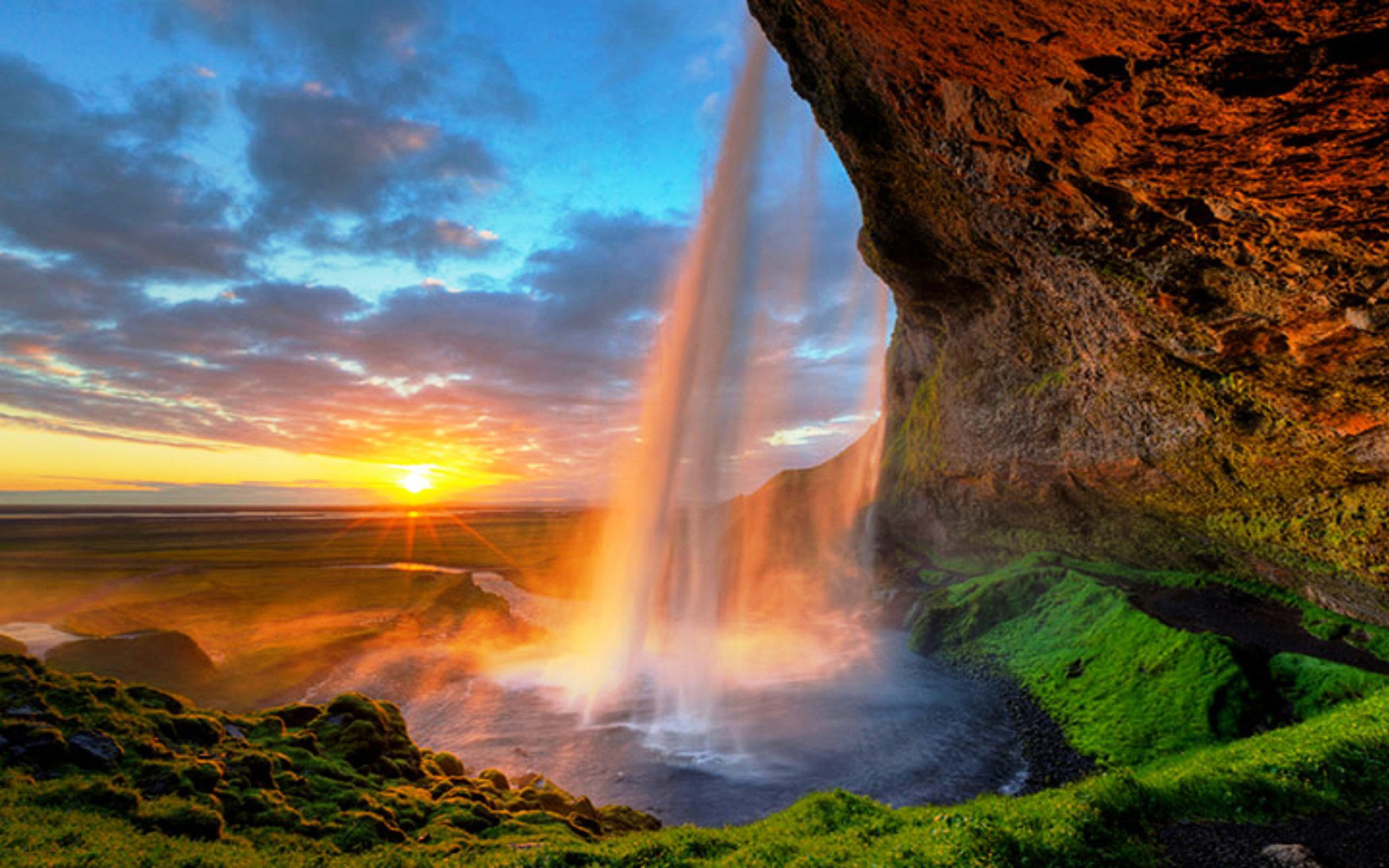 Iceland Waterfall Seljalandsfoss - HD Wallpaper 