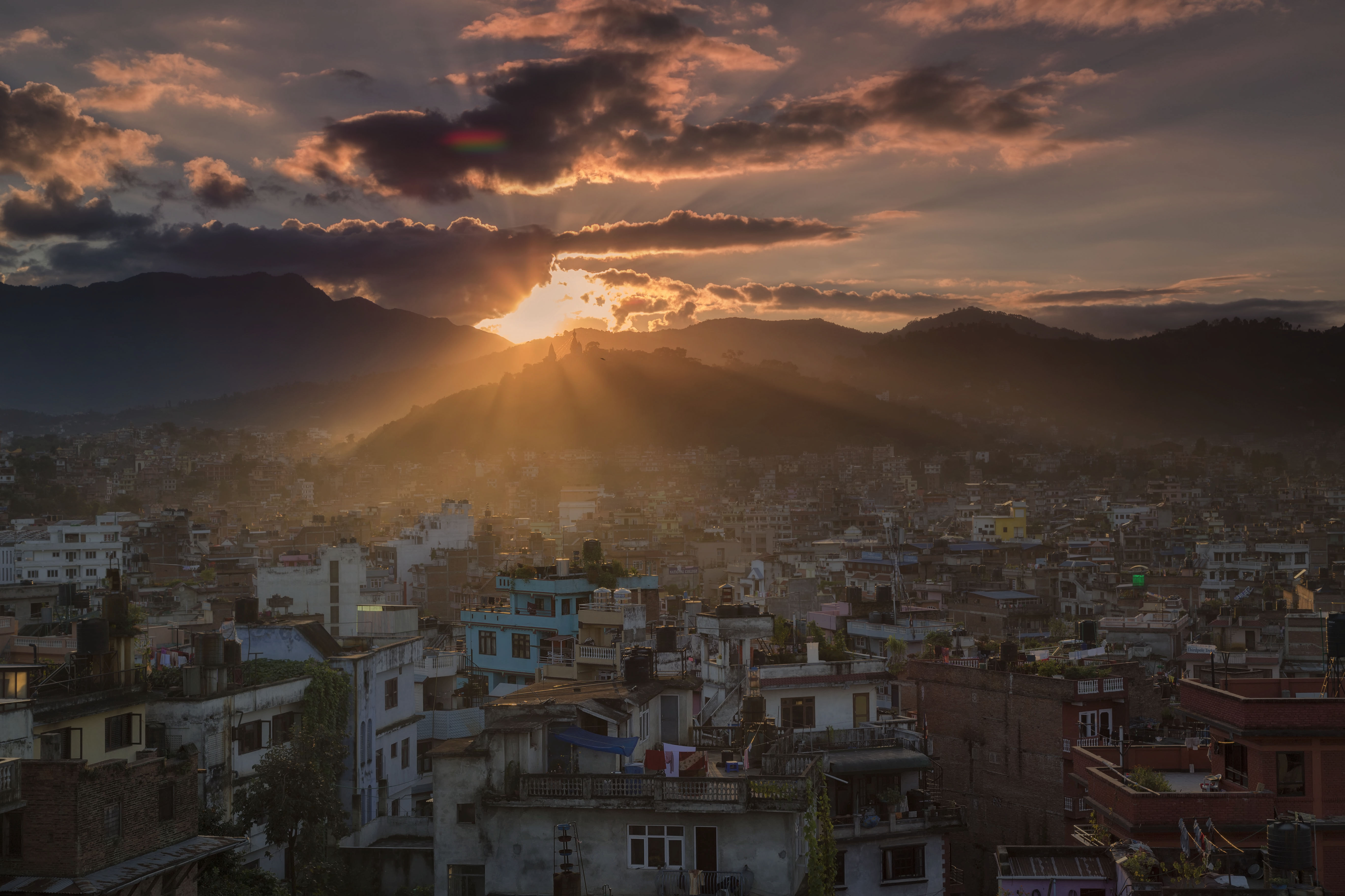 Kathmandu, Nepal, The City, Home, Mountains, Evening - Kathmandu - HD Wallpaper 