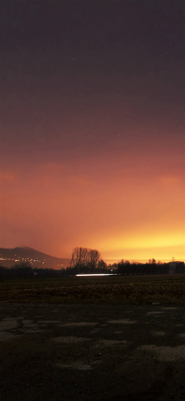 Dawn Nature Sky Sunset Mountain Red Dark Iphone X Wallpaper - Sunset Wallpaper 4k Iphone - HD Wallpaper 