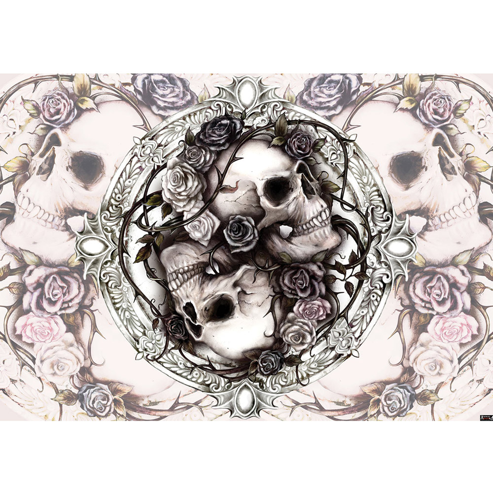 Rose And Skulls Wall Mural 1000x1000 Wallpaper teahub.io