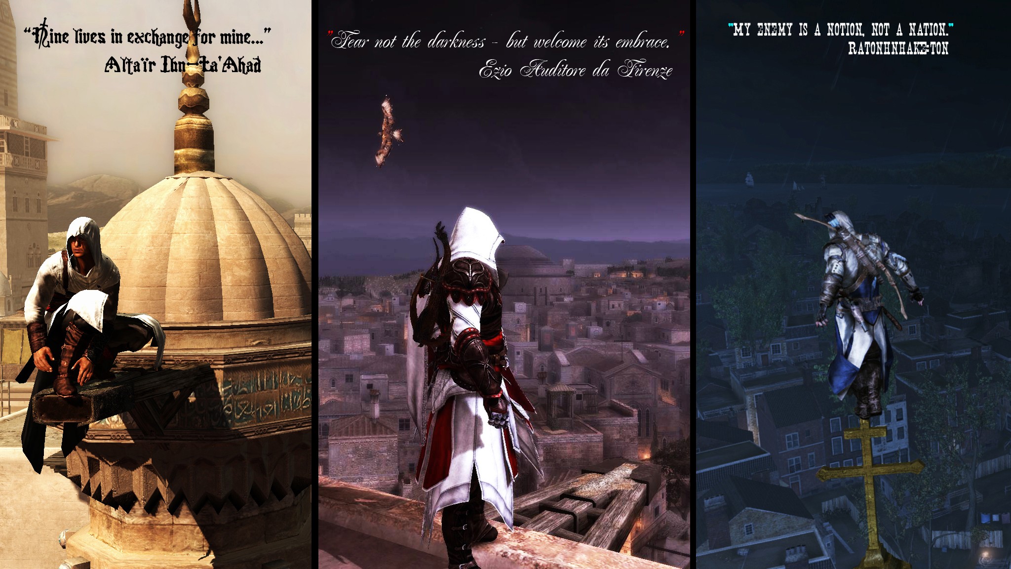 Wallpaper - Ezio Auditore Altaïr Ibn La Ahad - HD Wallpaper 