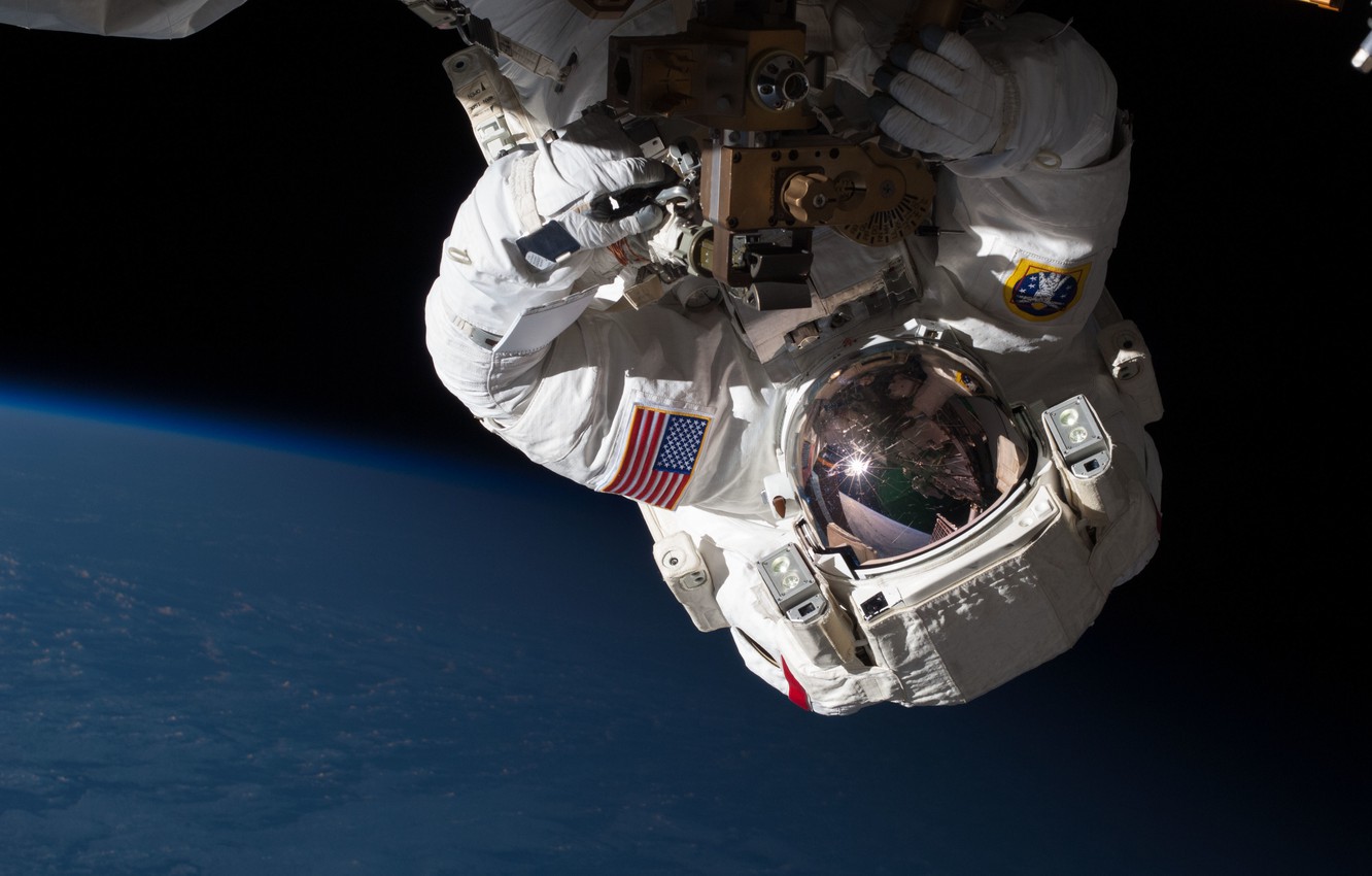 Photo Wallpaper Nasa, Iss, International Space Station, - John Herrington Space Walk - HD Wallpaper 