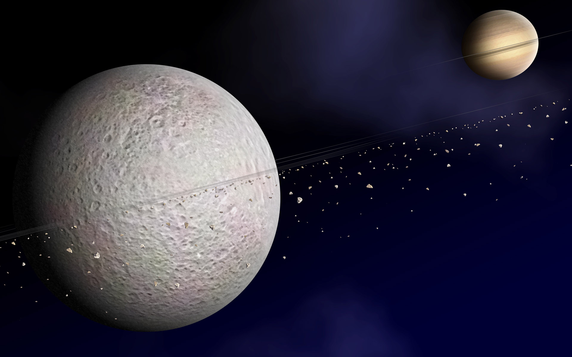 Star Earth Wallpaper - Saturn's Moon Rhea - HD Wallpaper 
