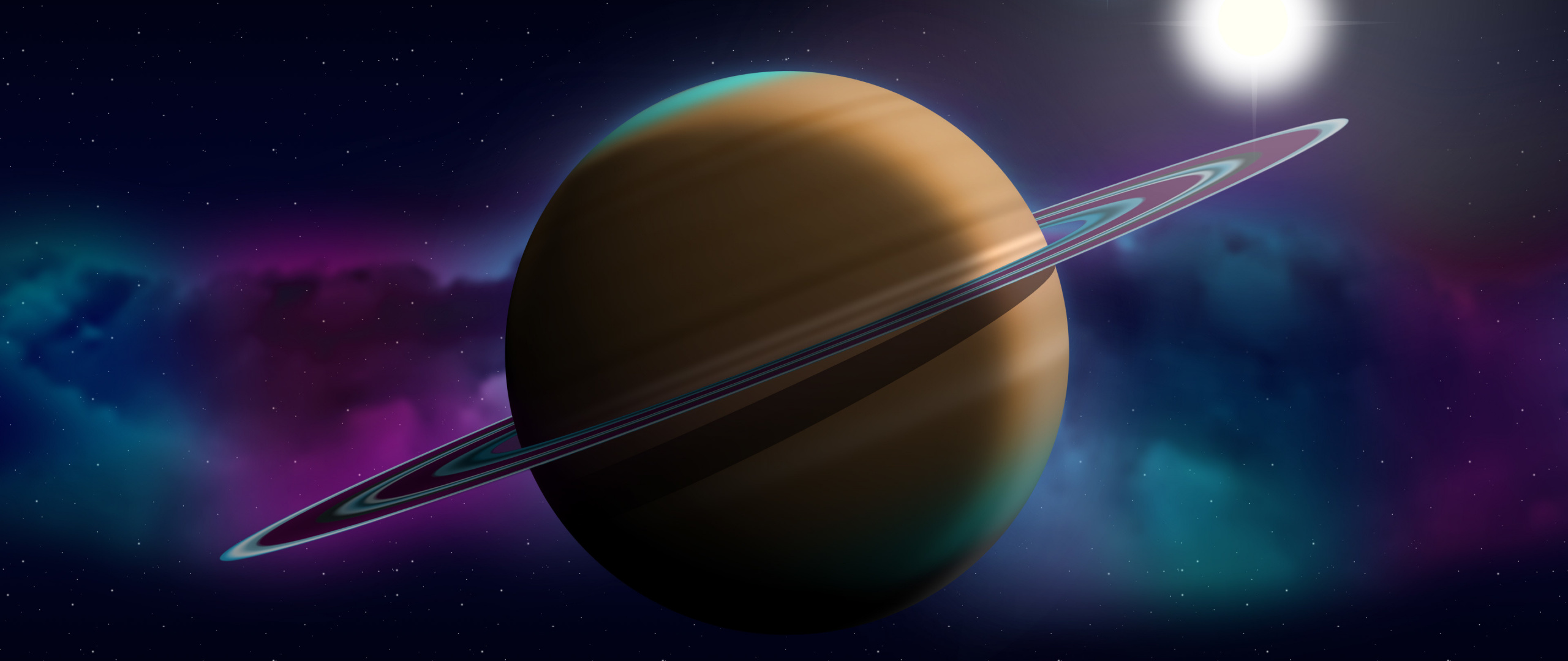 Saturn, Planet, Space, Digital Art, Wallpaper - Saturn - HD Wallpaper 