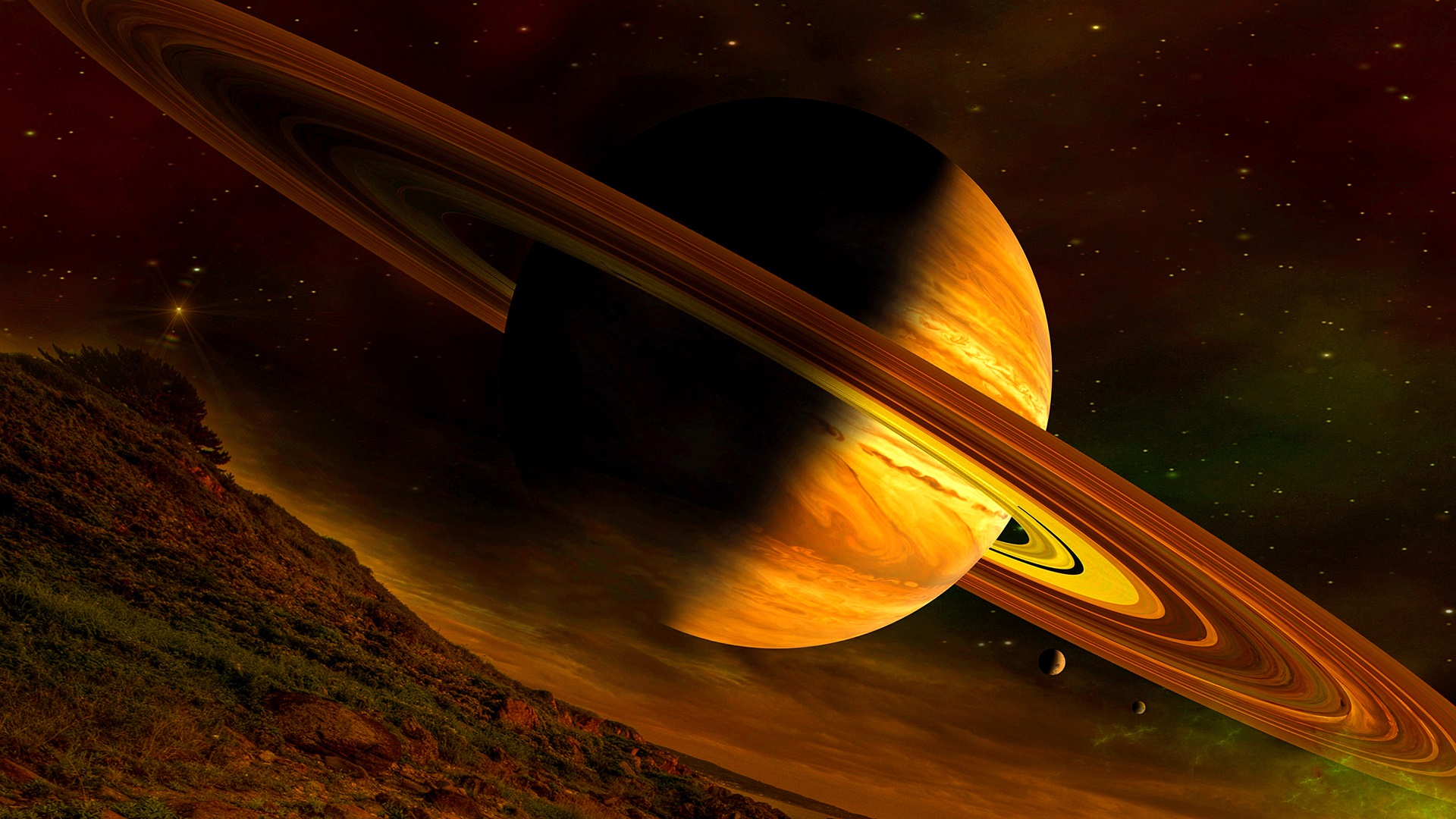 Saturn Wallpaper - Ring Planet Art - HD Wallpaper 