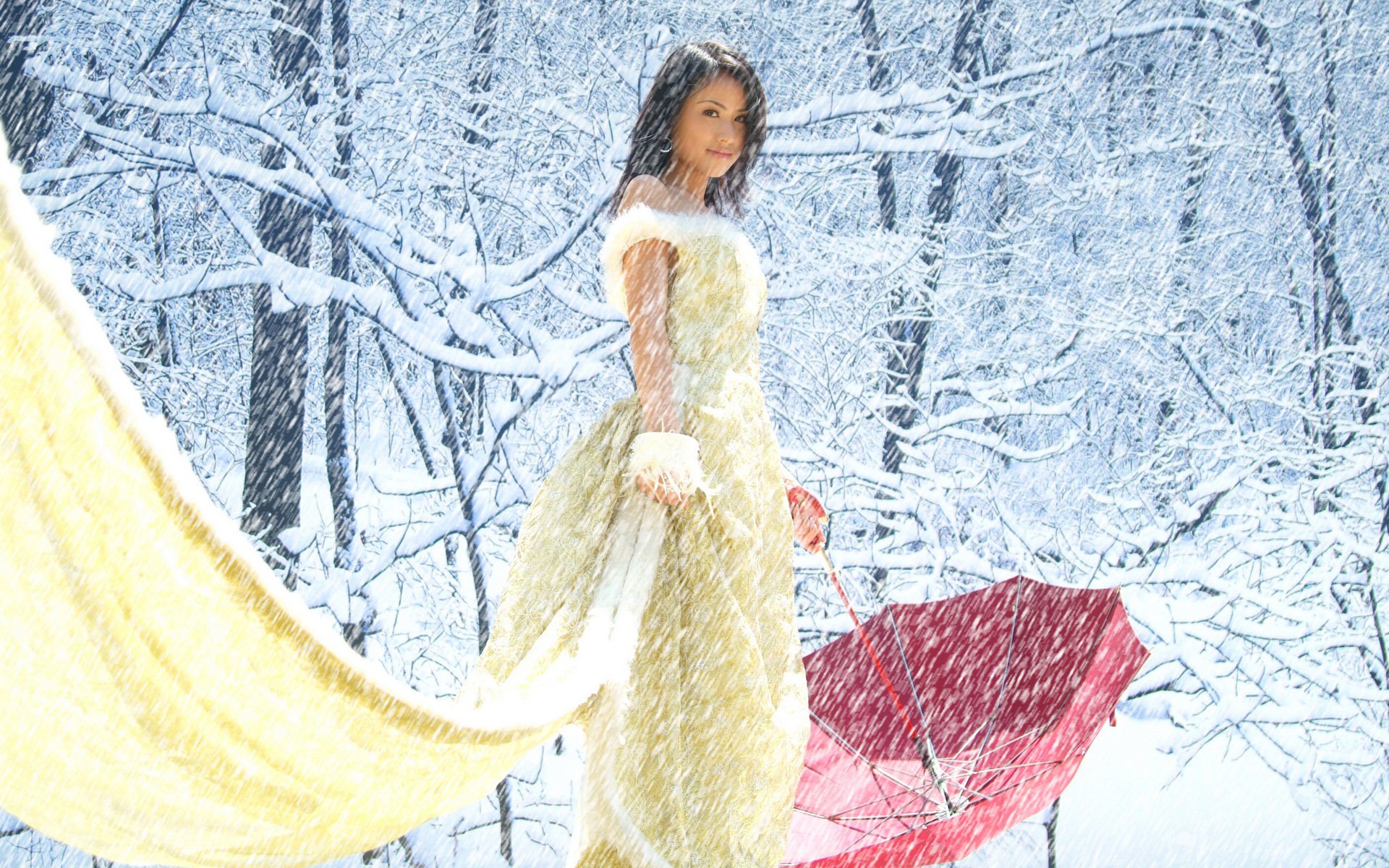 Pretty Girls In Snow - HD Wallpaper 