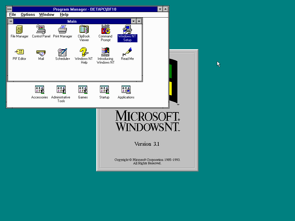 Windowsnt31 Rtm Desktop - Windows Nt 3.1 Advanced Server - HD Wallpaper 