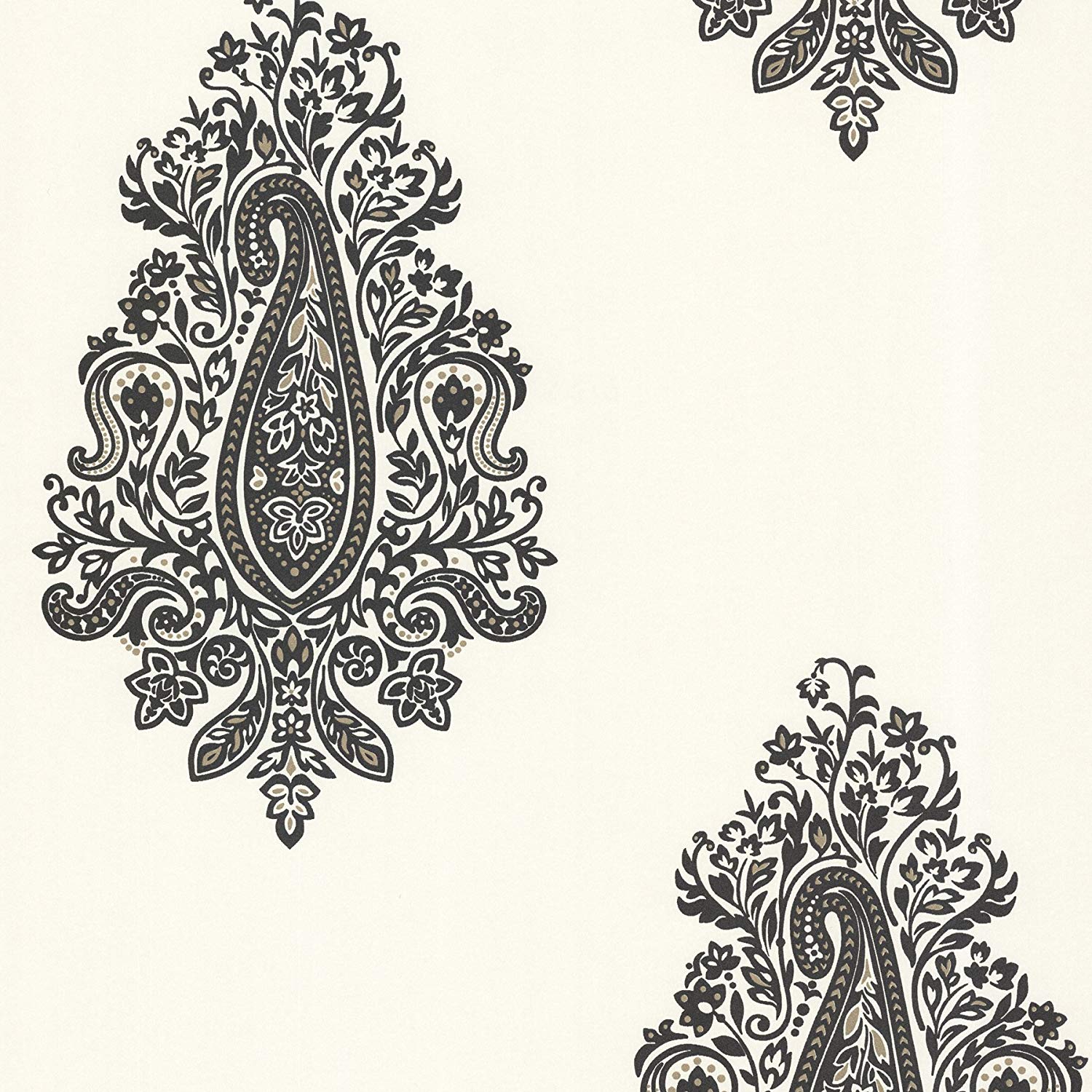 Single Black And White Paisley Design - HD Wallpaper 