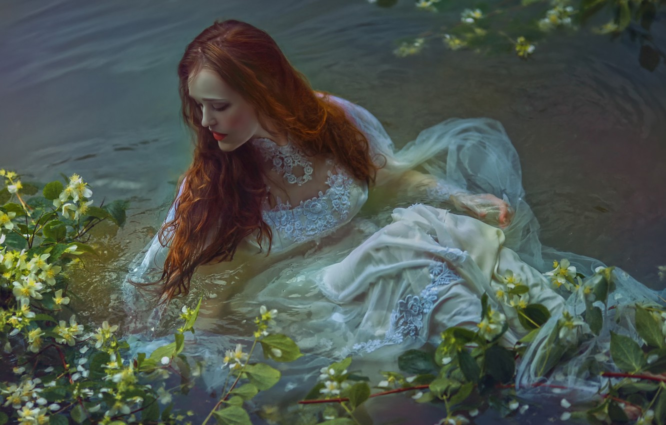 Photo Wallpaper Girl, Fantasy, Art, In The Water, Agnieszka - Agnieszka Lorek - HD Wallpaper 