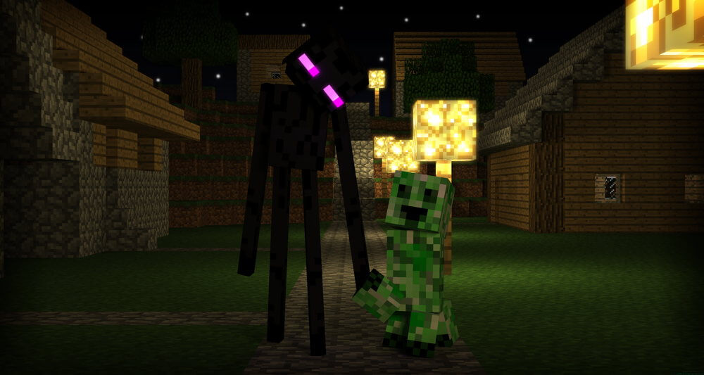 Minecraft Enderman And Creeper Minecraft Facts - Minecraft Wallpaper Creeper Enderman - HD Wallpaper 