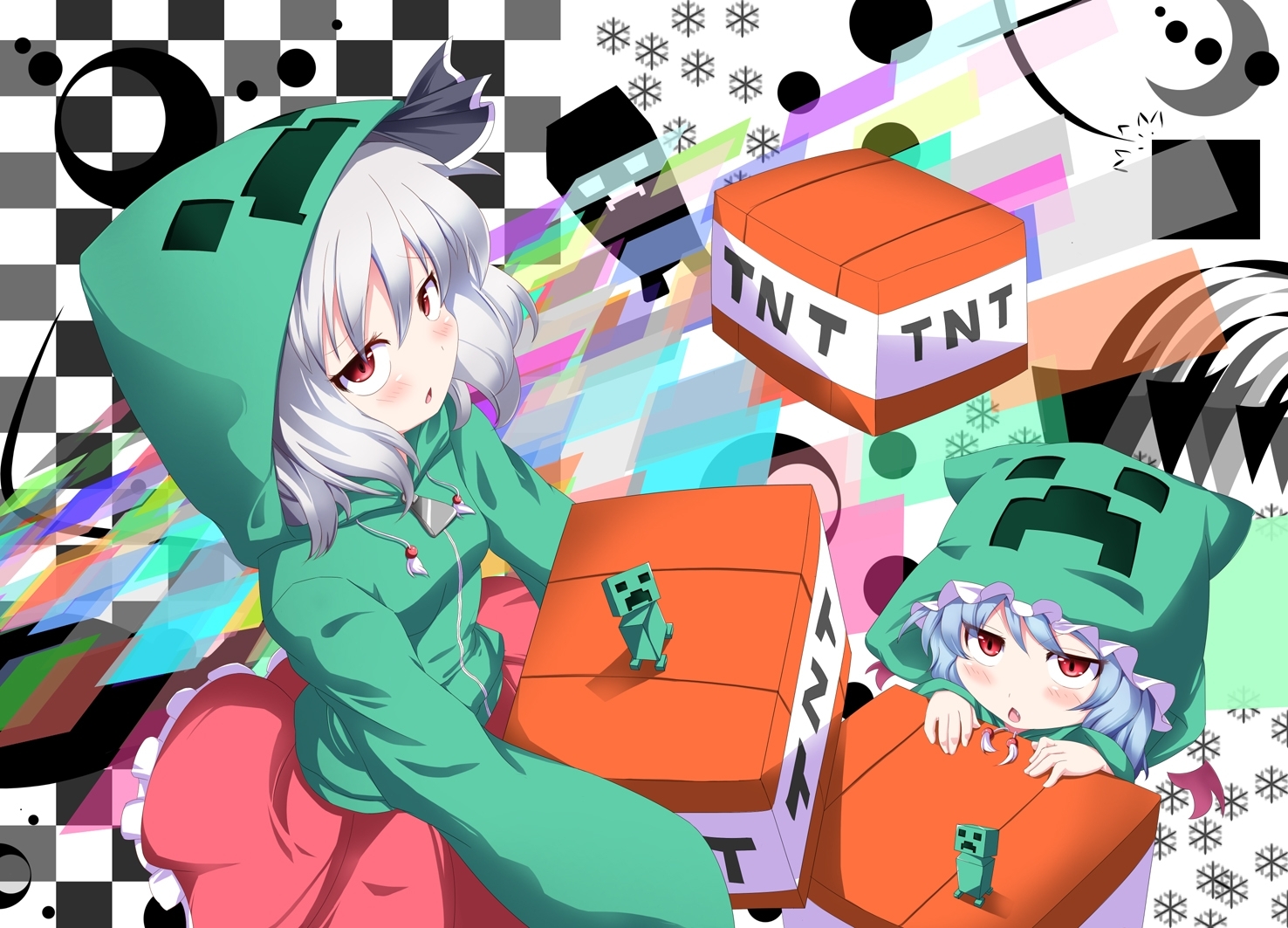 Touhou Creeper Konpaku Youmu Minecraft Hoodie Anime - Minecraft Anime Creeper - HD Wallpaper 