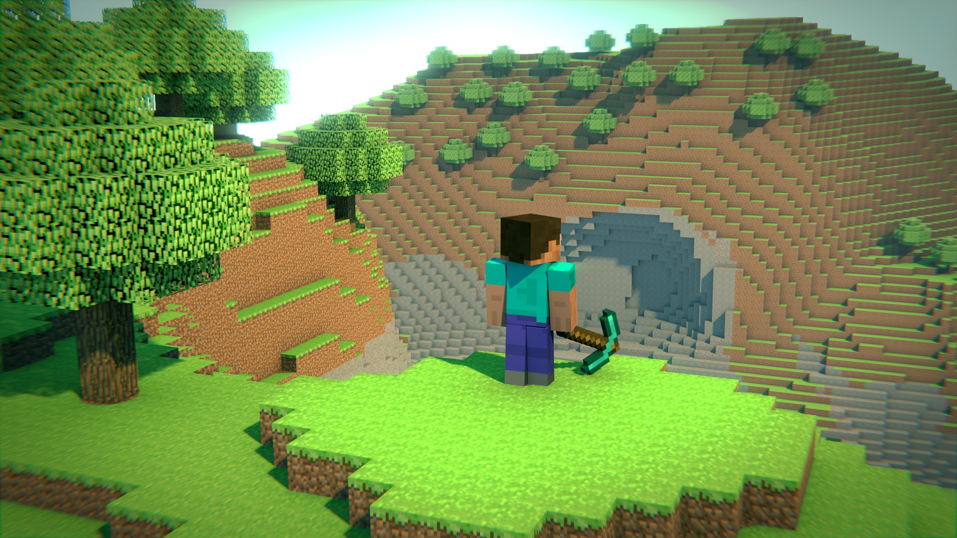 Theme Minecraft Steve Wallpaper - Minecraft Steve In Plains - HD Wallpaper 