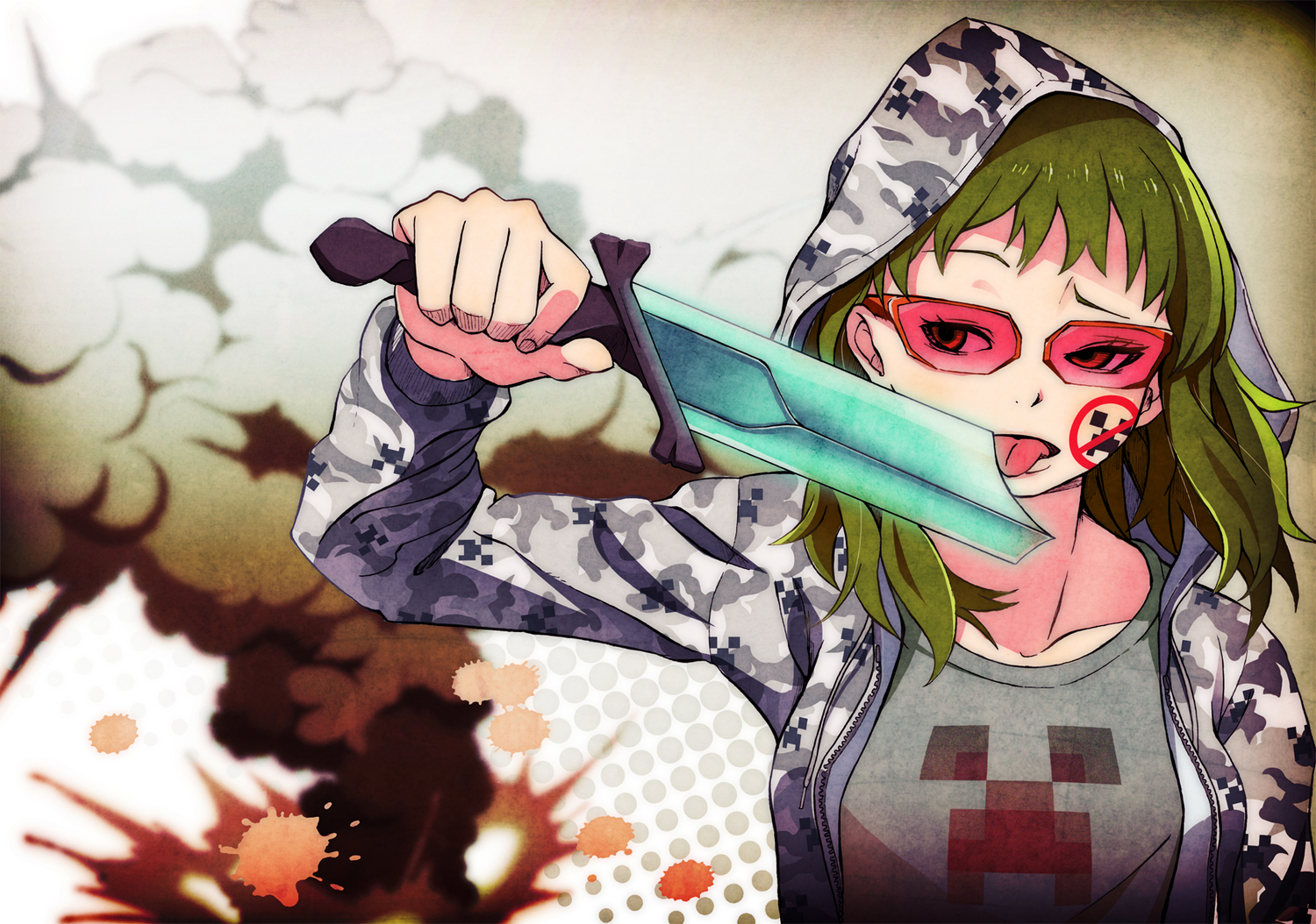 Crossover Gumi Hoodie Kazufumi Minecraft Vocaloid - Cool Minecraft Backgrounds Girl - HD Wallpaper 